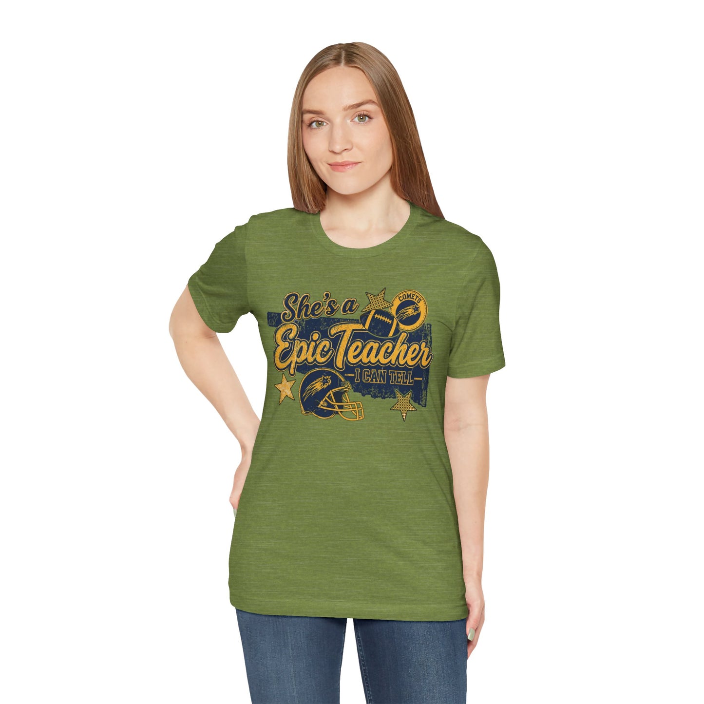 Epic Teacher Football T-Shirt — "She's a Epic Teacher" Coach & School Spirit Tee