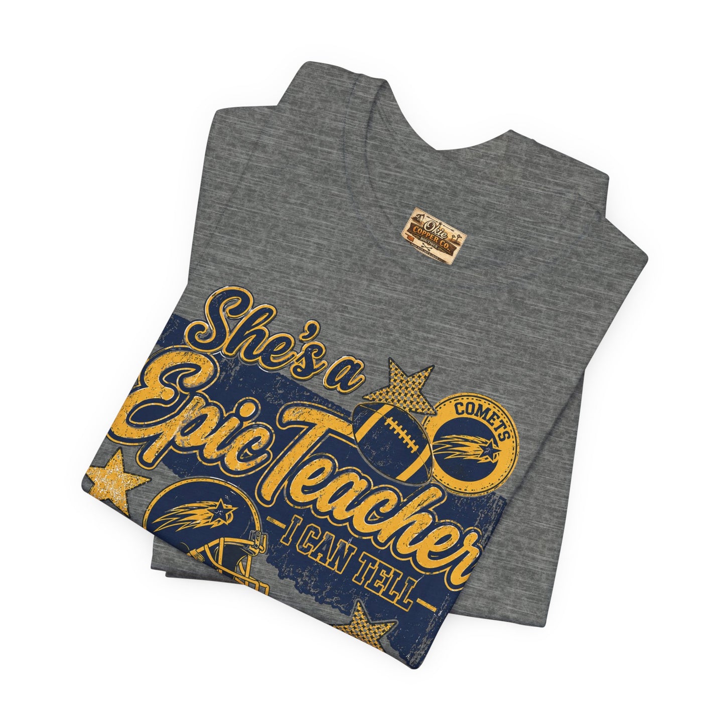 Epic Teacher Football T-Shirt — "She's a Epic Teacher" Coach & School Spirit Tee