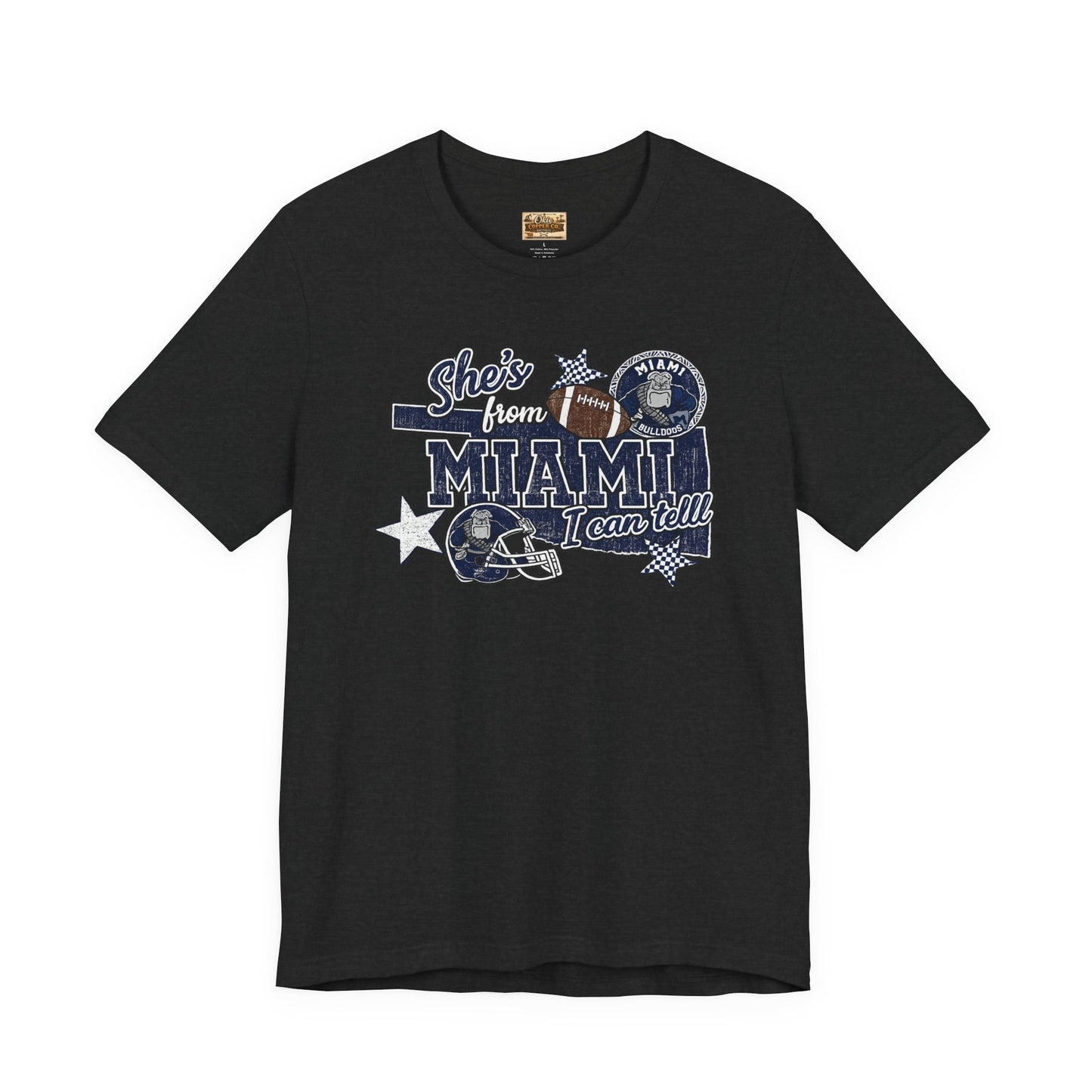 She's From Miami Graphic Tee — Retro Football Fan Shirt