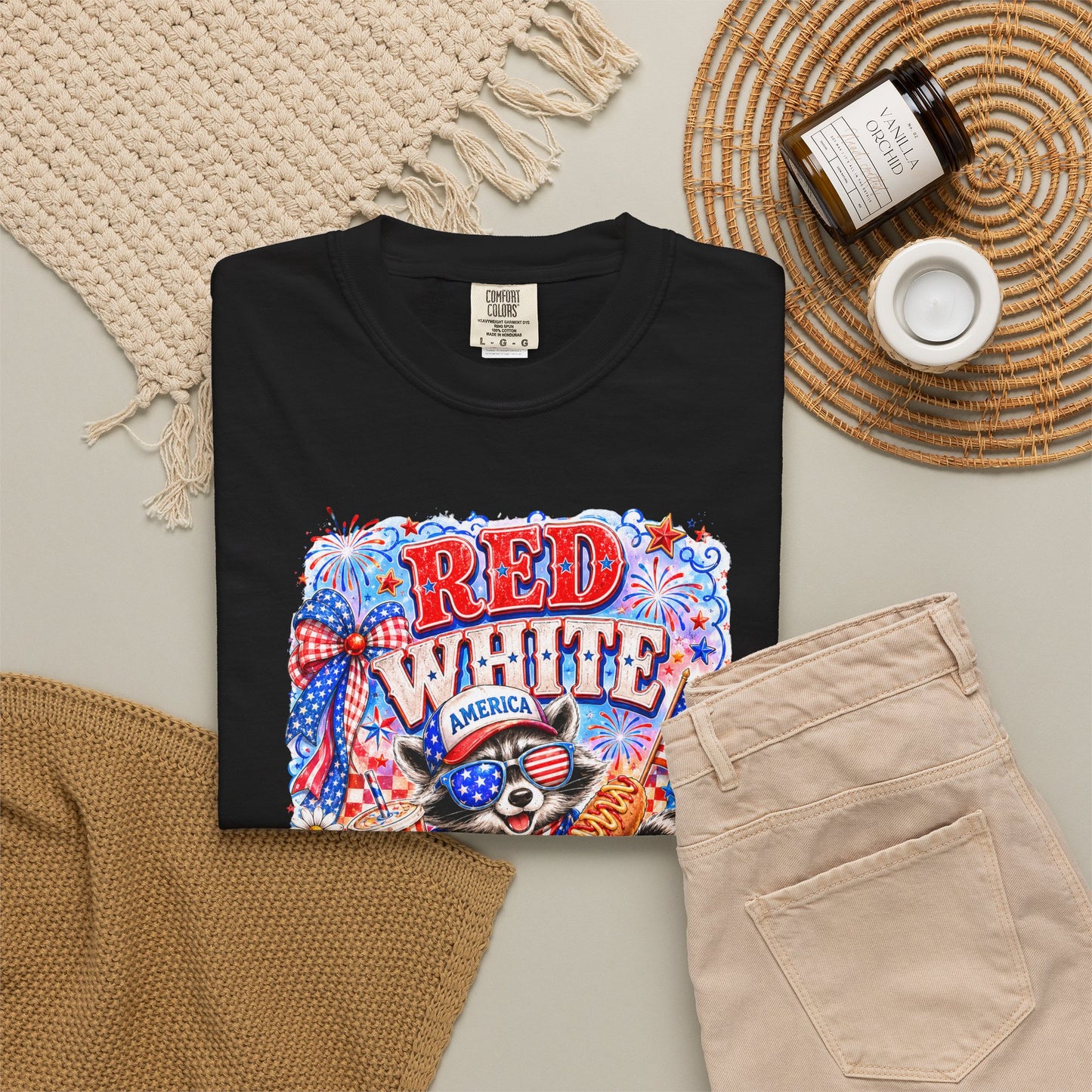Patriotic "Red White Feral" Graphic T-Shirt
