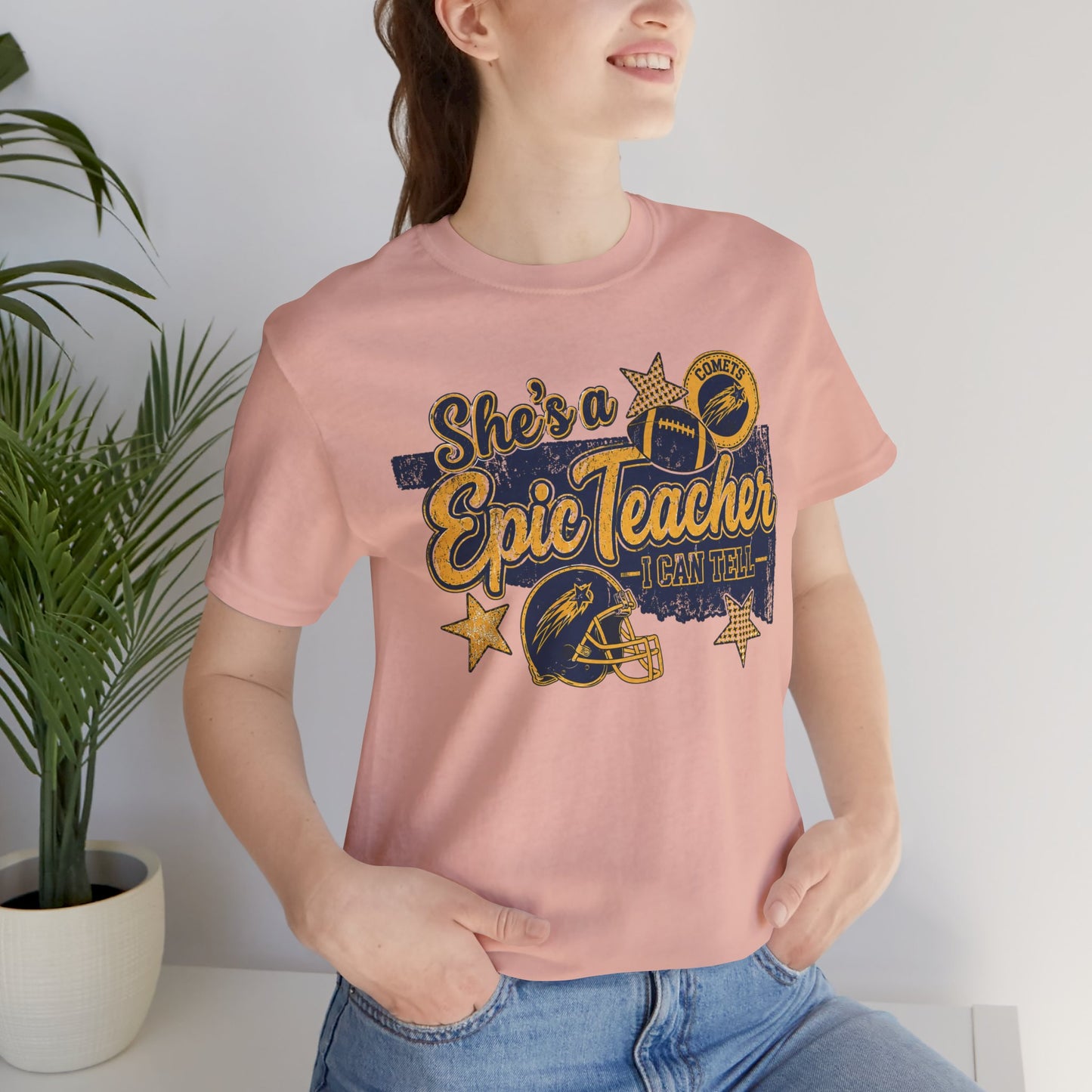 Epic Teacher Football T-Shirt — "She's a Epic Teacher" Coach & School Spirit Tee