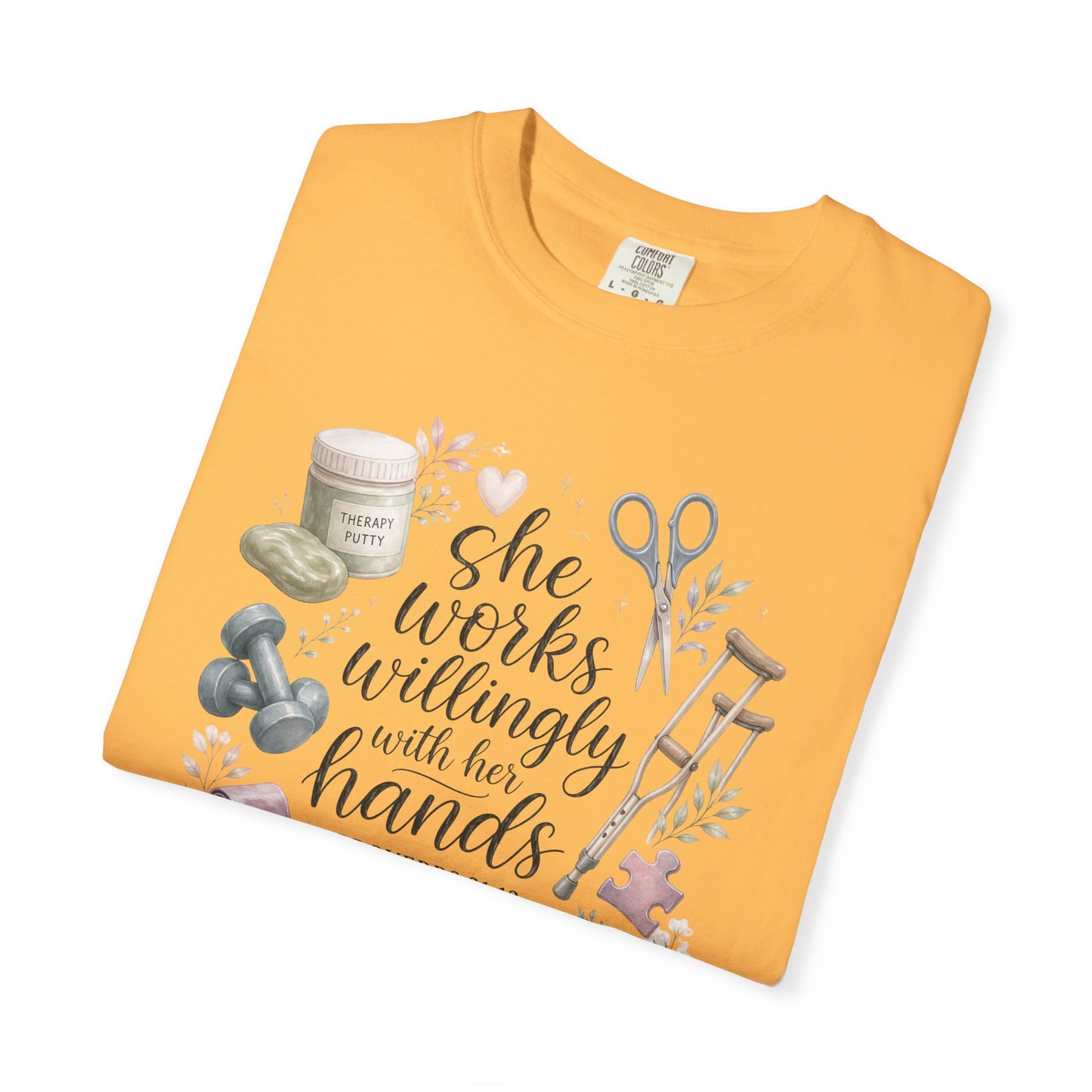 She Works Willingly With Her Hands T-Shirt — Christian Crafting Tee
