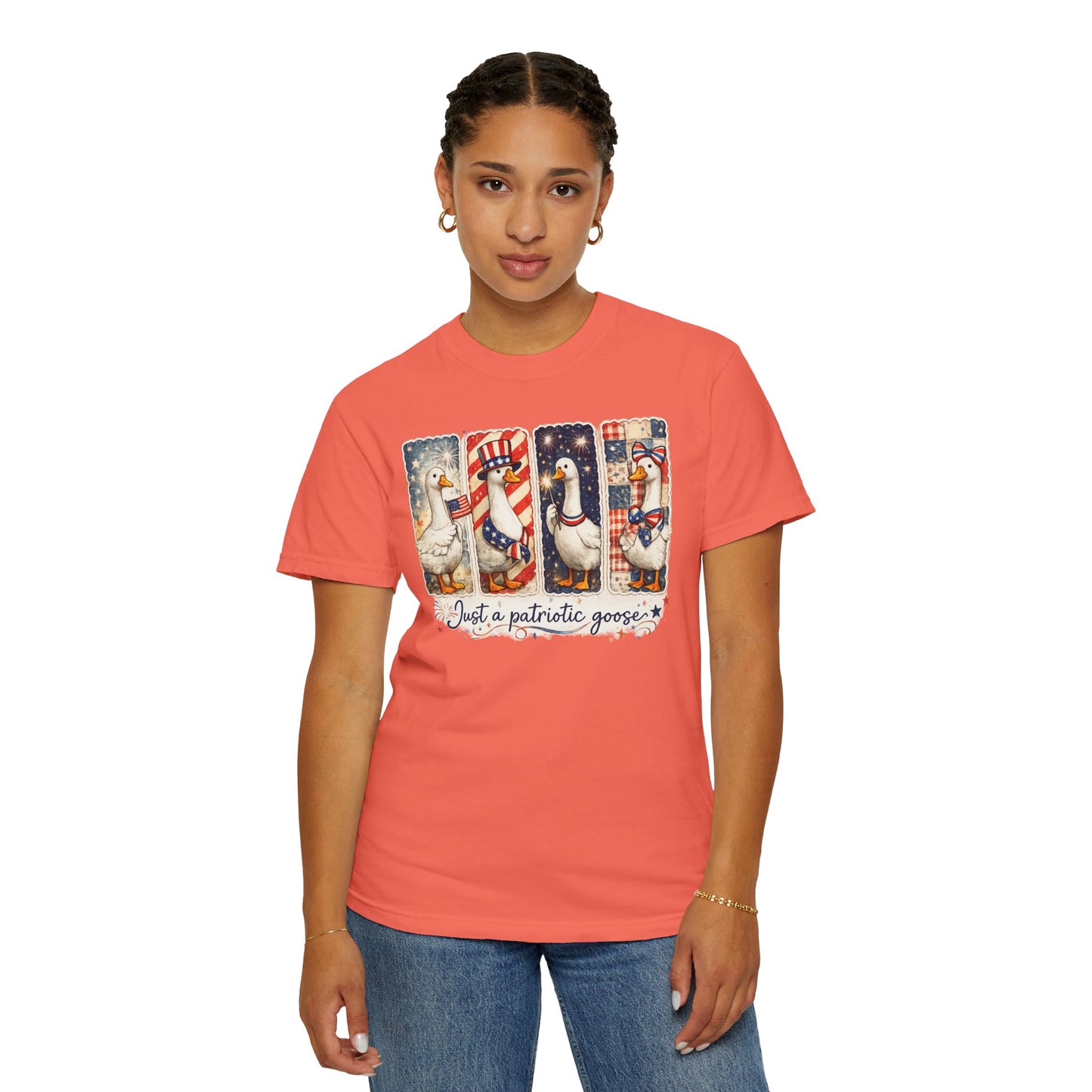 Patriotic Goose T-Shirt — "Just a patriotic goose" Americana Tee