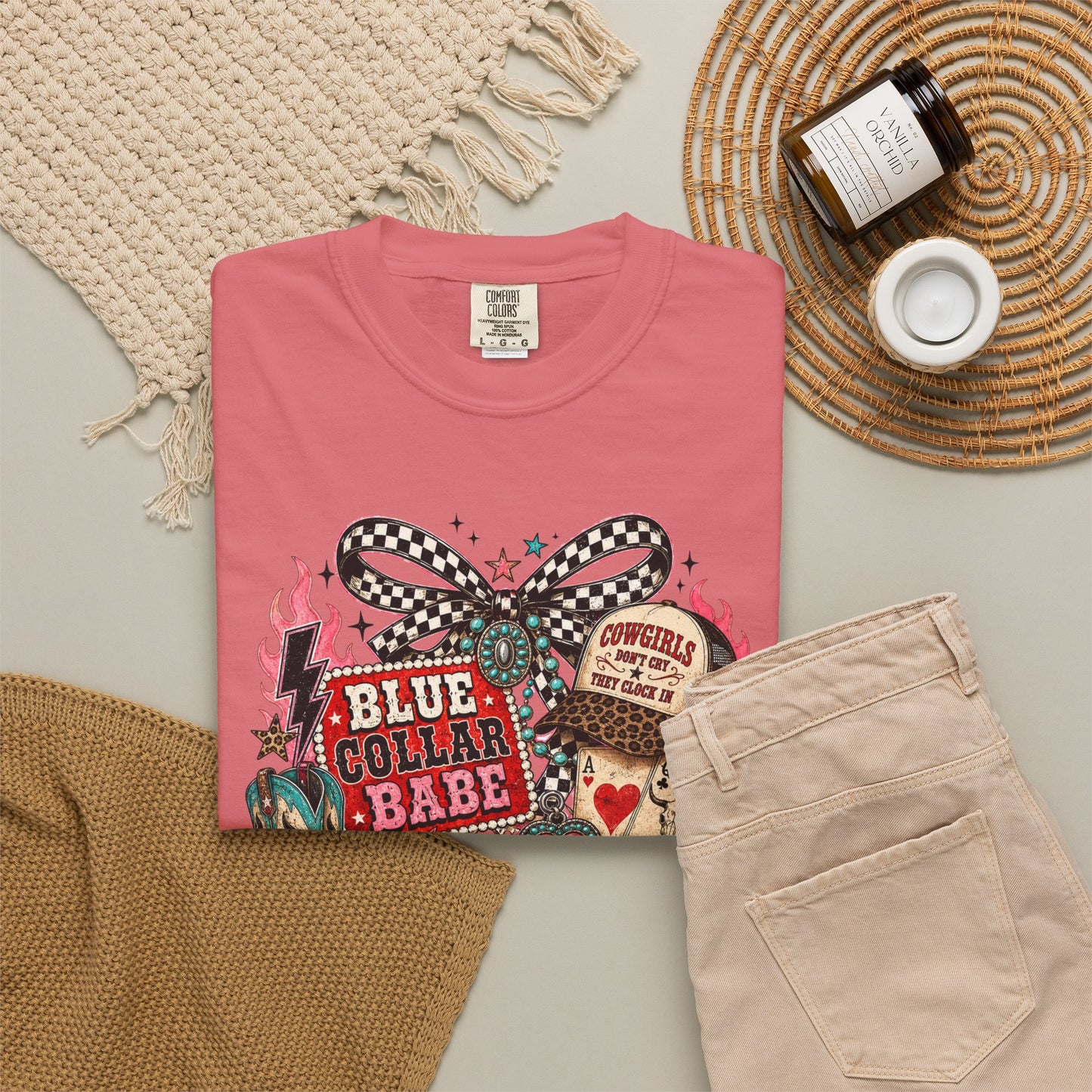 Blue Collar Babe T-Shirt — Retro Cowgirl Graphic Tee