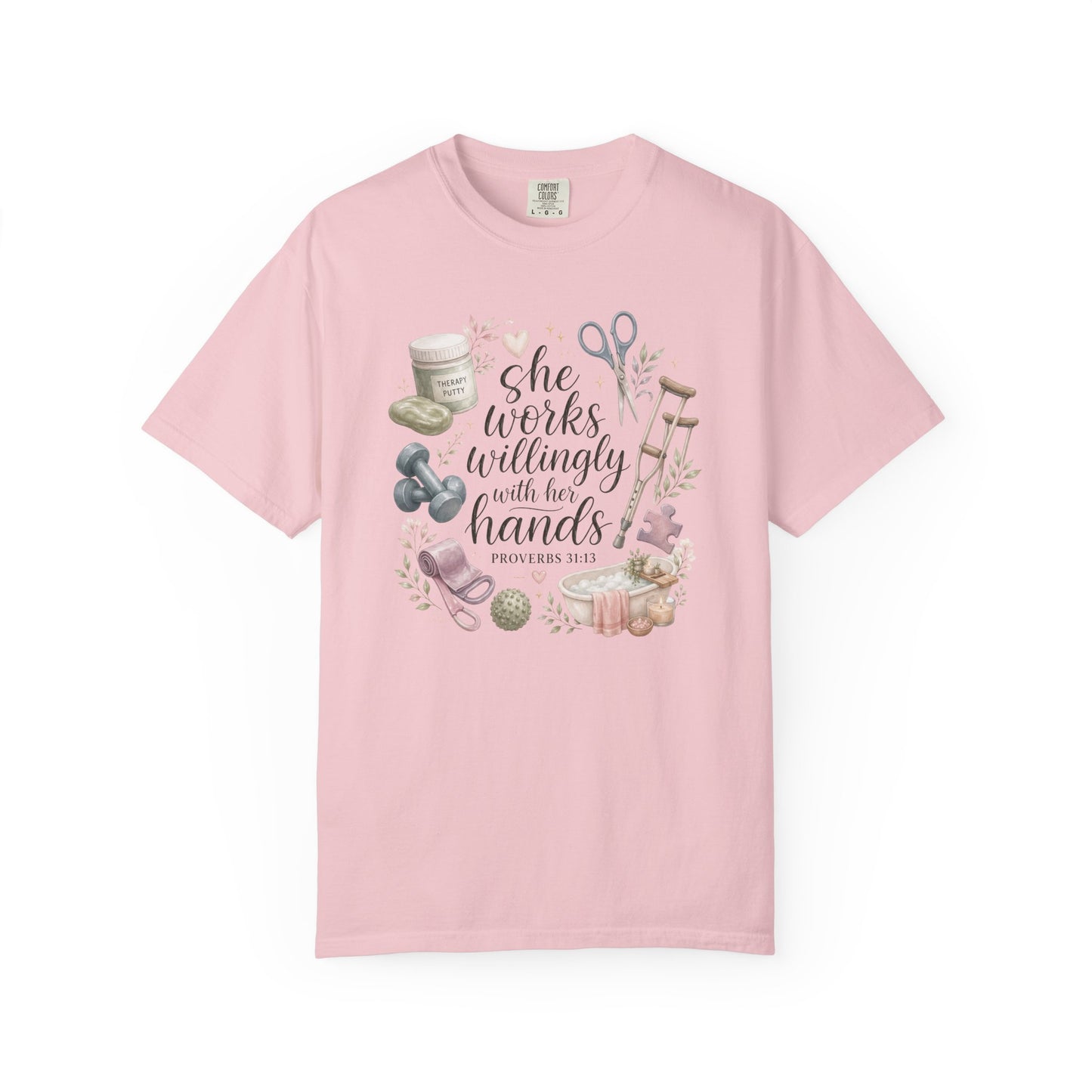 She Works Willingly With Her Hands T-Shirt — Christian Crafting Tee