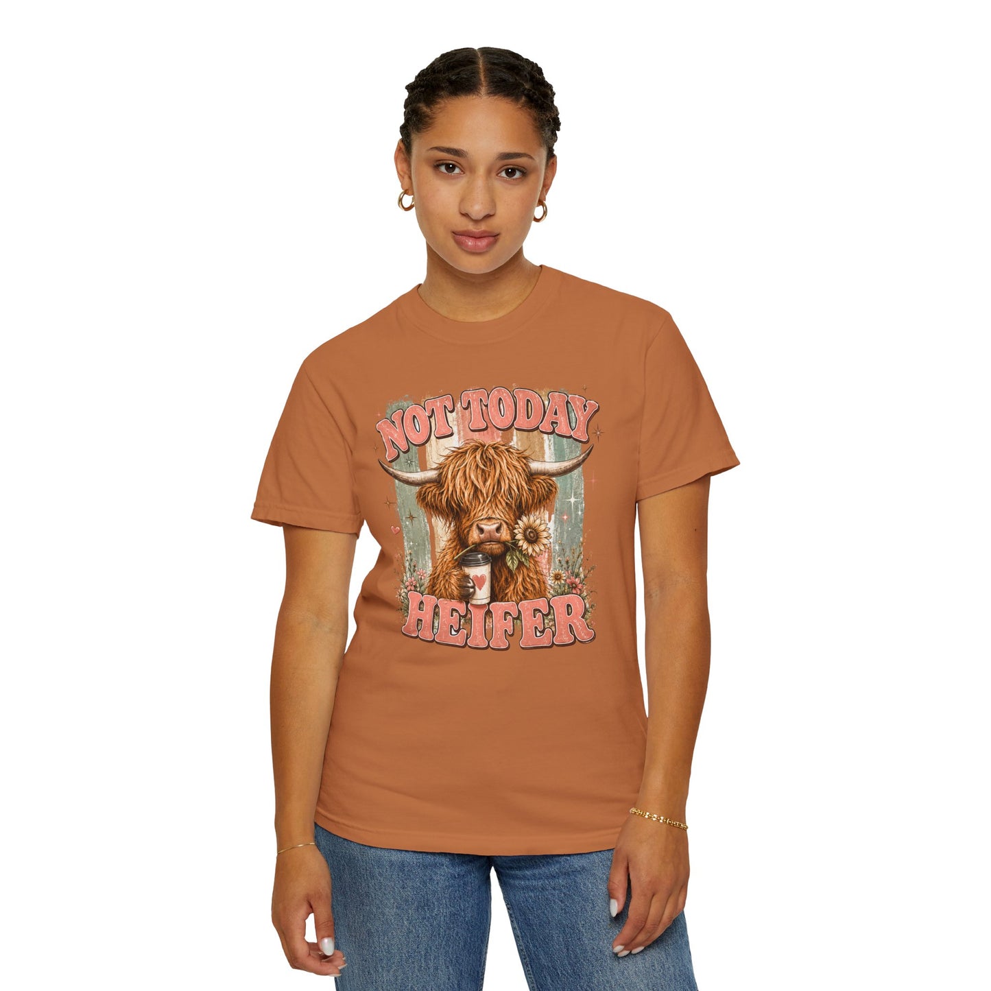Not Today Heifer T-Shirt — Funny Highland Cow Graphic Tee