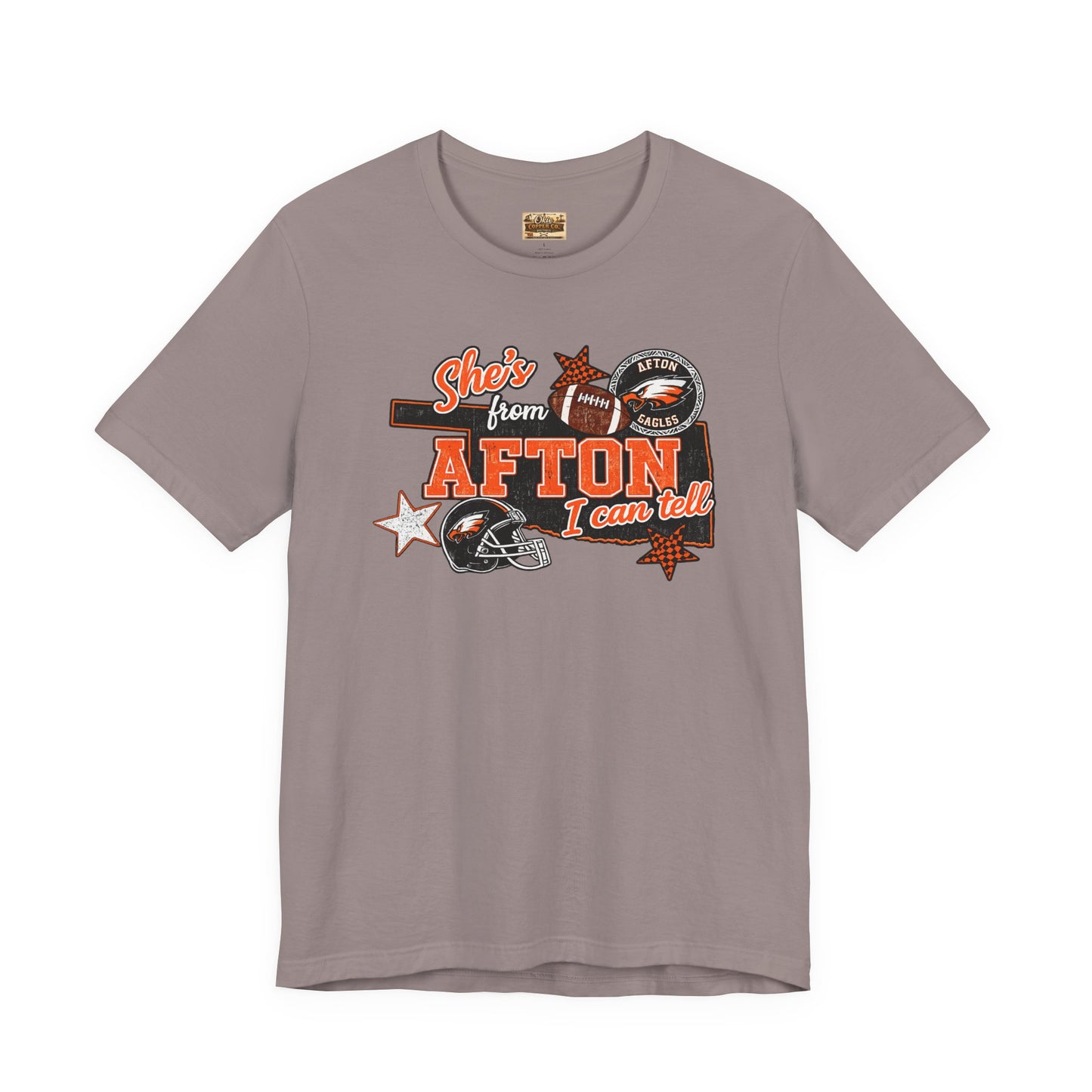 Afton Football Town Retro Graphic Tee — "Shes from Afton I can too"