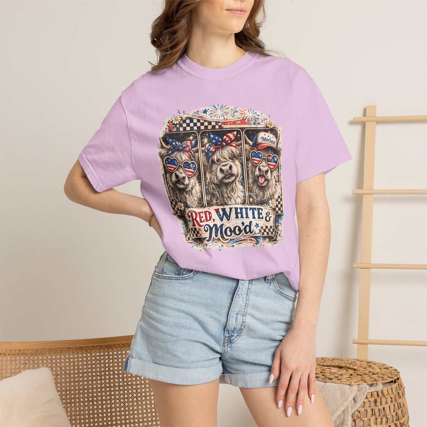 Patriotic Dogs "Red, White & Moo-d" T-Shirt