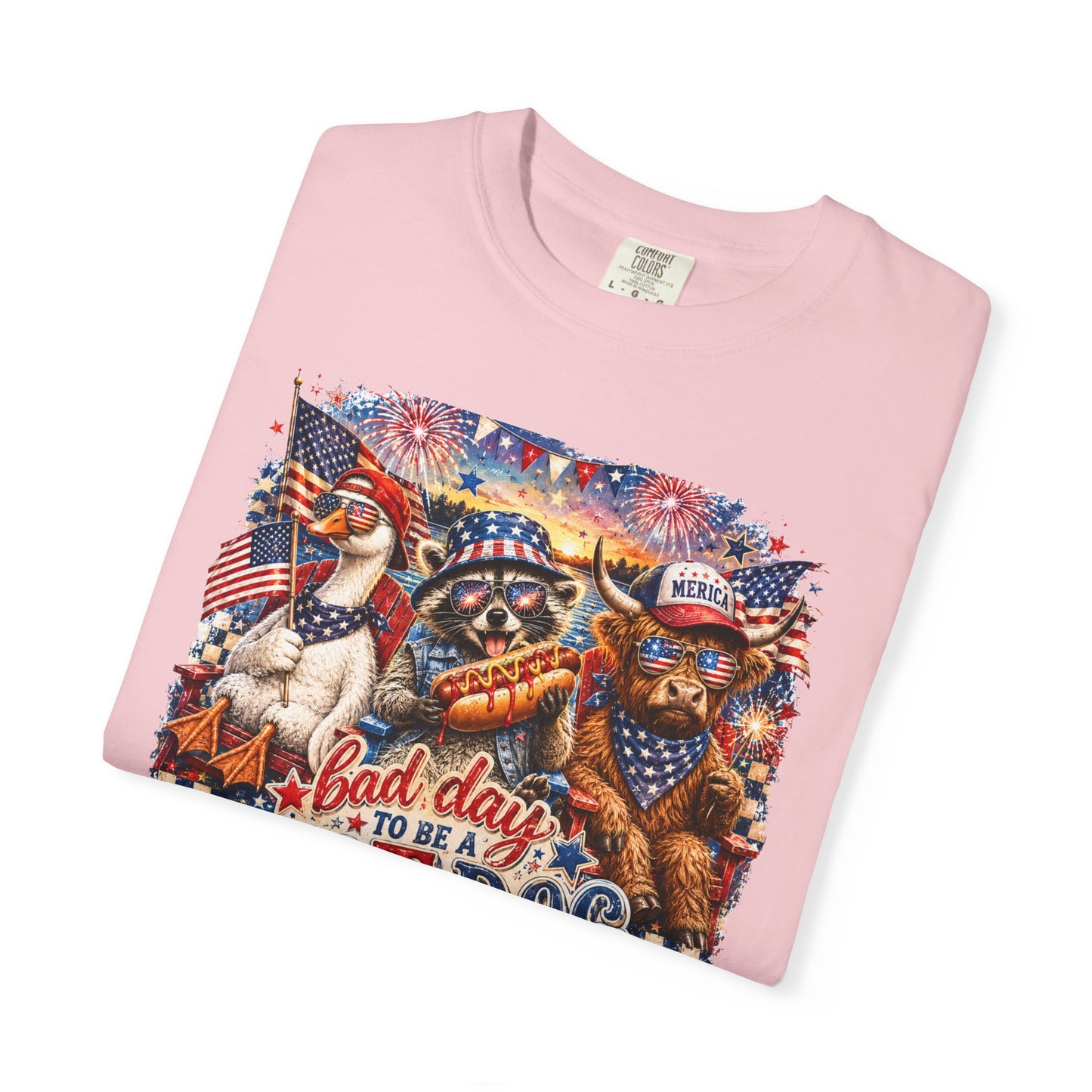 Patriotic 'Born to Be a Hot Dog' Graphic T-Shirt