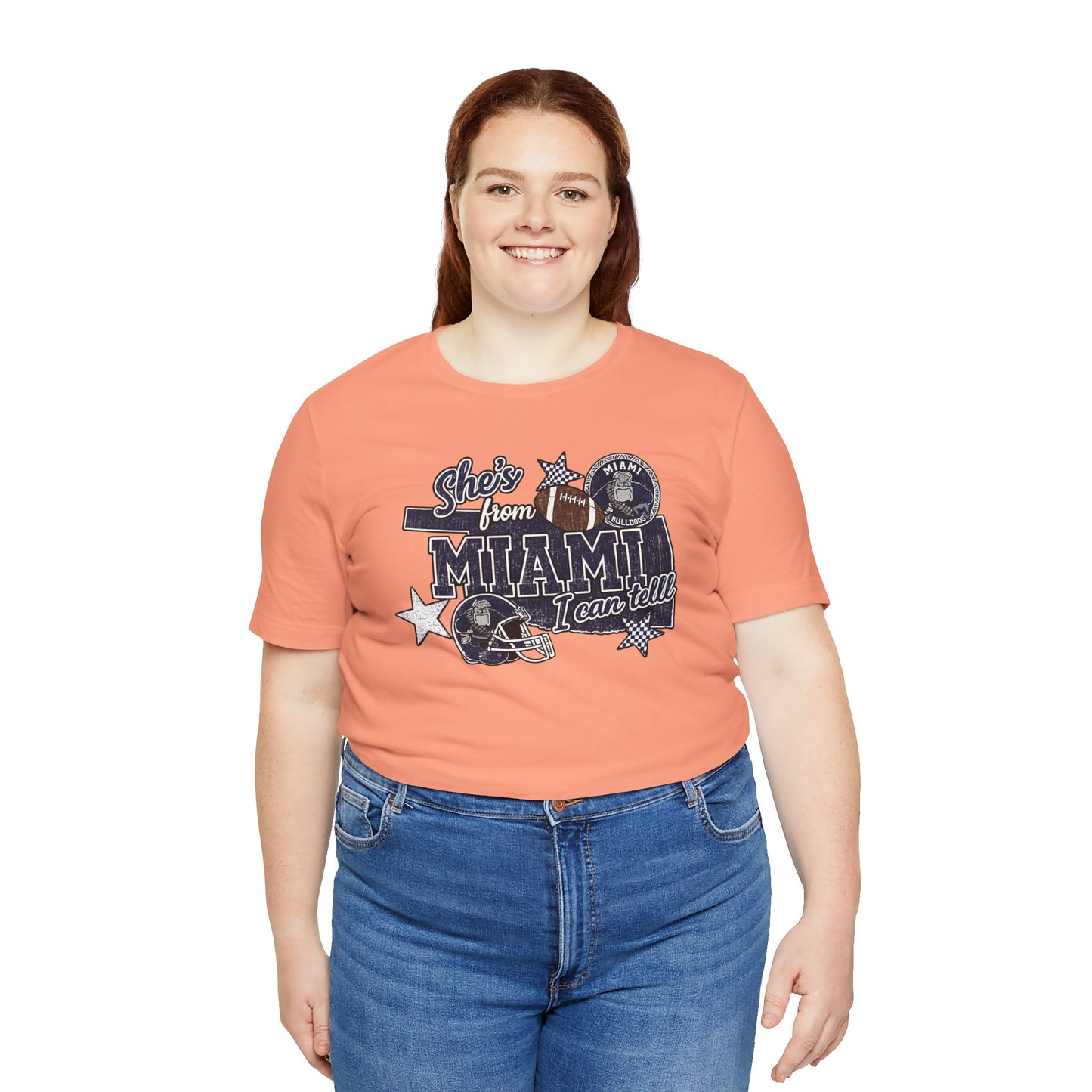 She's From Miami Graphic Tee — Retro Football Fan Shirt
