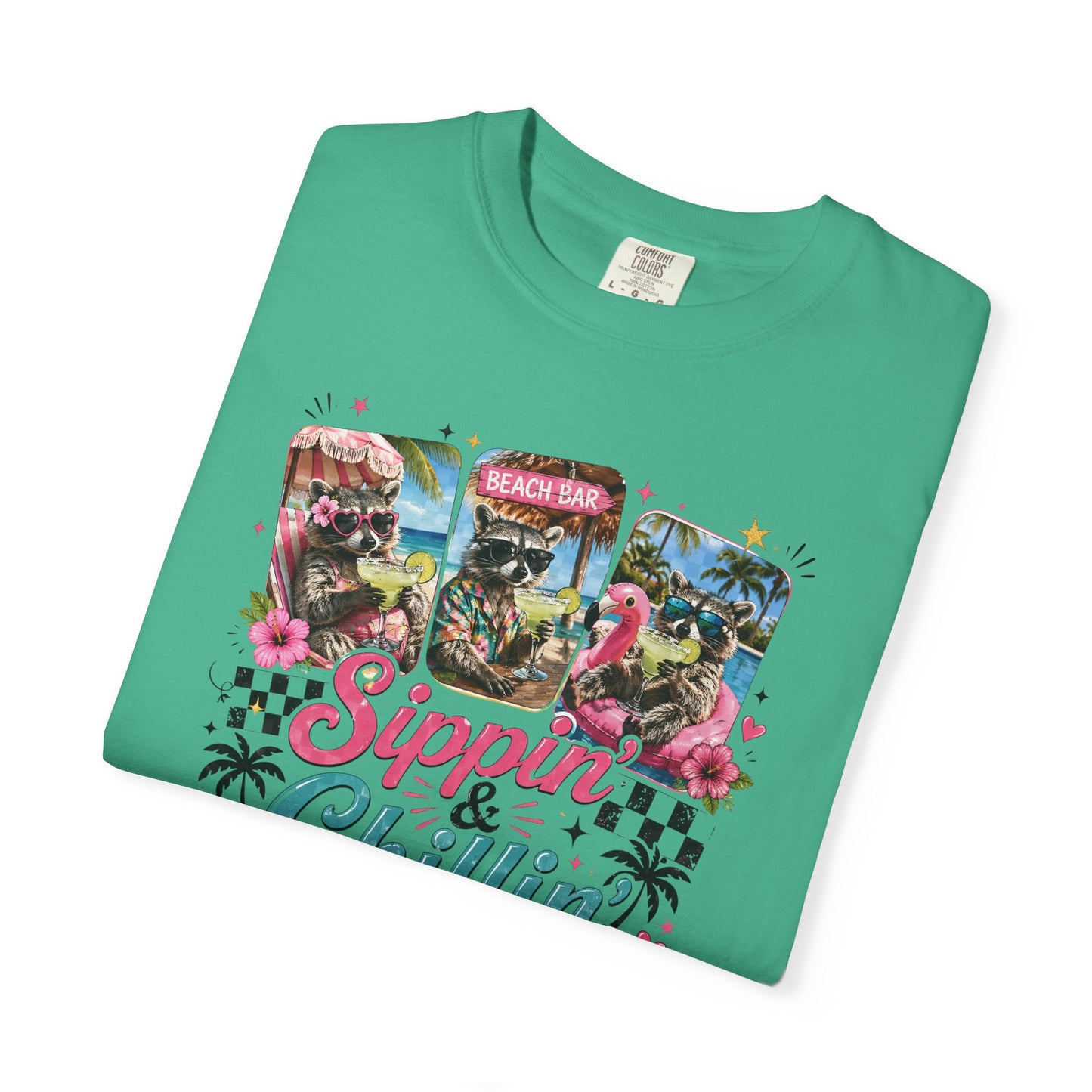Sippin' & Chillin' T-Shirt — Retro Tropical Drink Graphic Tee
