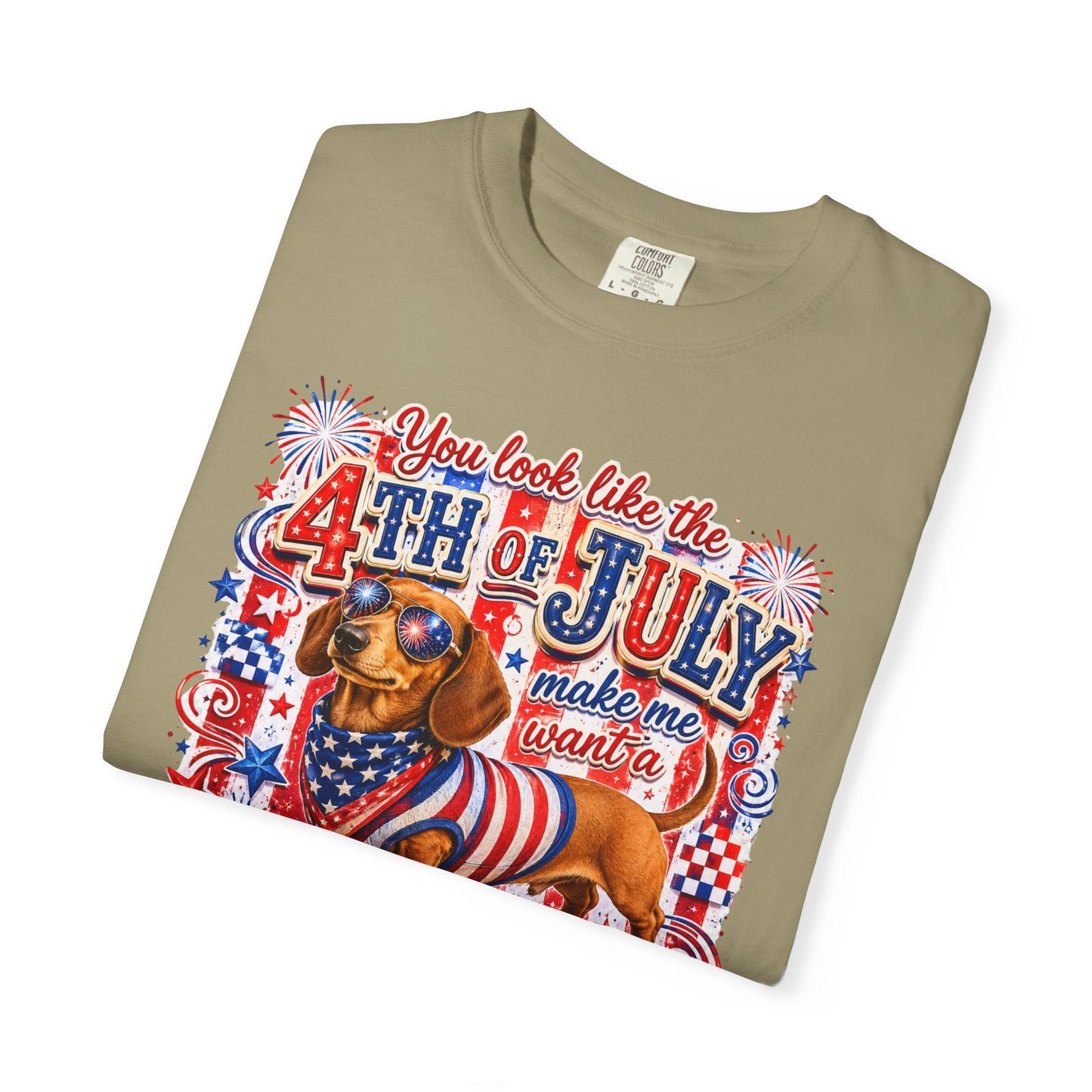 4th of July Hot Dog Dachshund T-Shirt – Patriotic Funny BBQ Tee