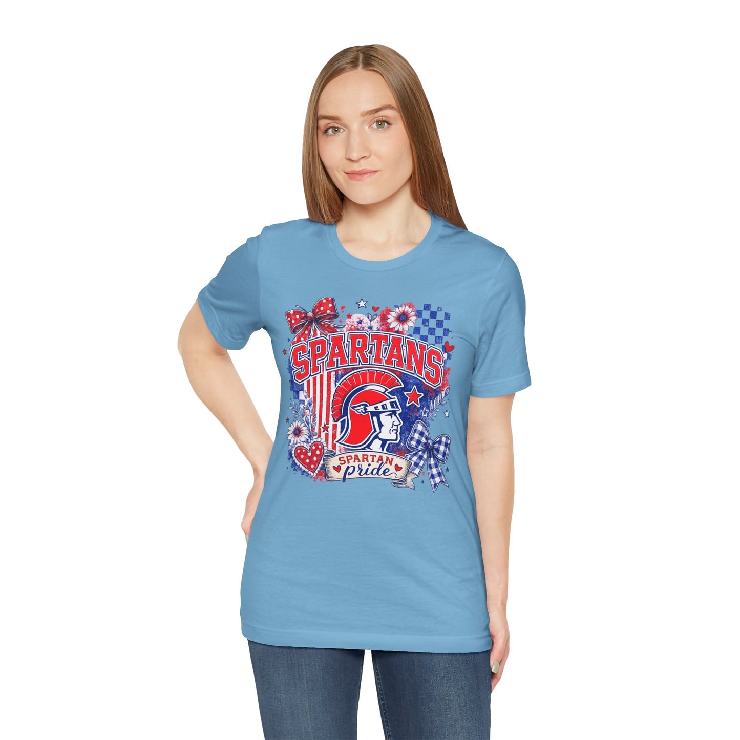 Spartans Pride Graphic Tee — Red, White & Blue School Spirit T-Shirt
