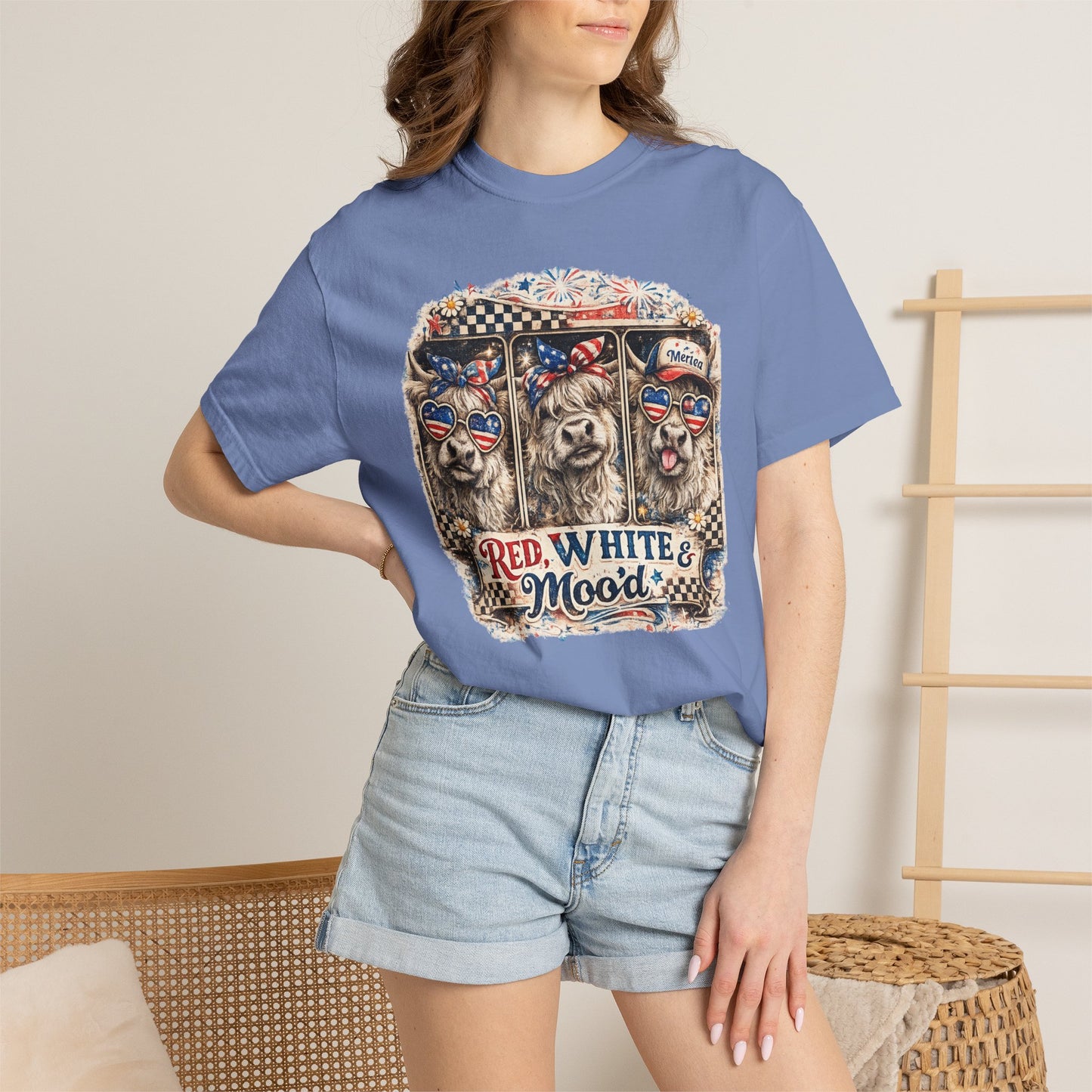 Patriotic Dogs "Red, White & Moo-d" T-Shirt