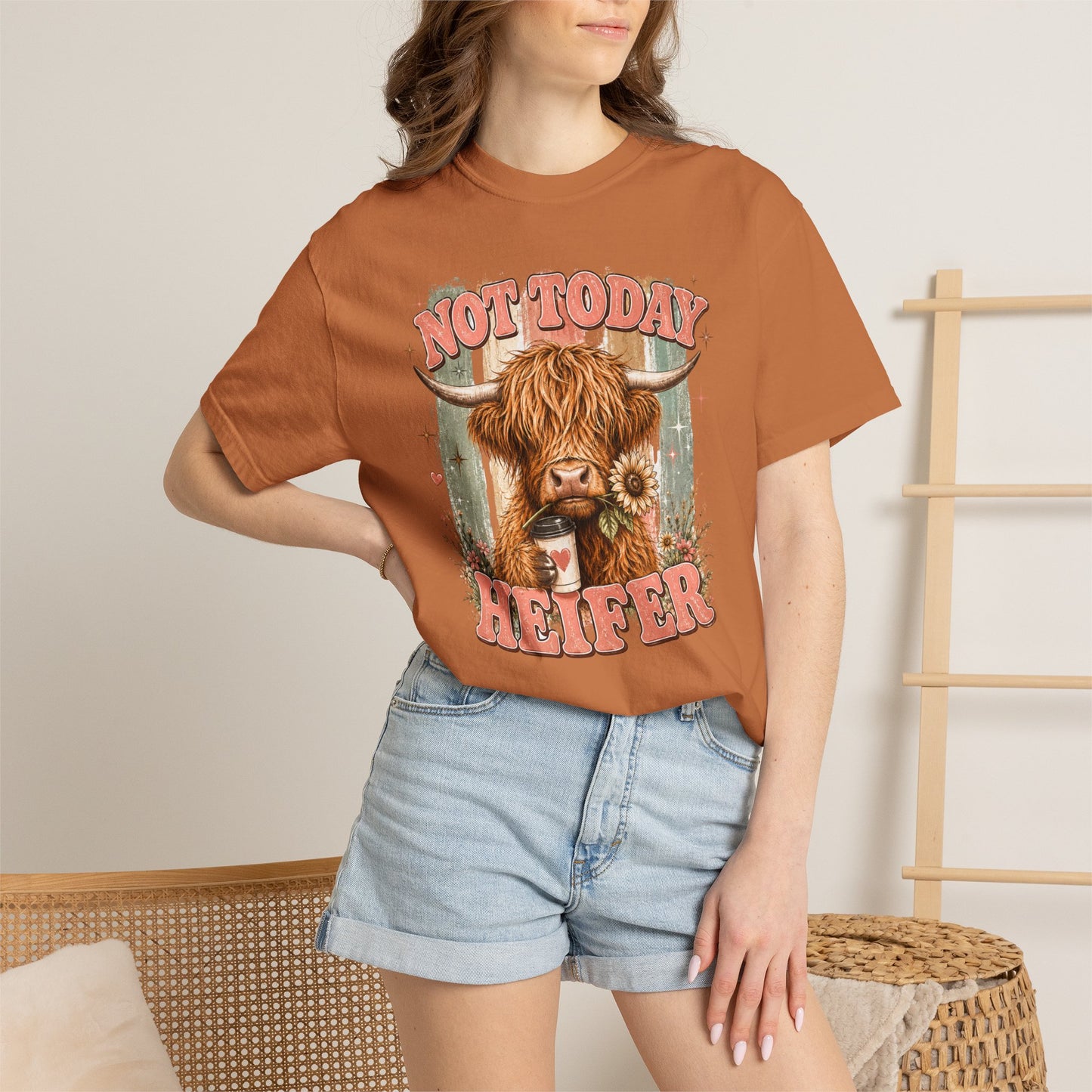 Not Today Heifer T-Shirt — Funny Highland Cow Graphic Tee