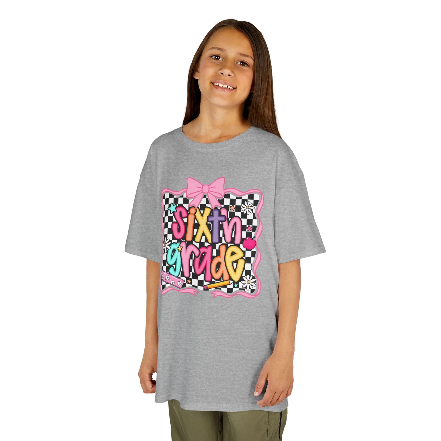 Sixth Grade Kids T‑Shirt - Colorful Checkerboard Back-to-School Tee