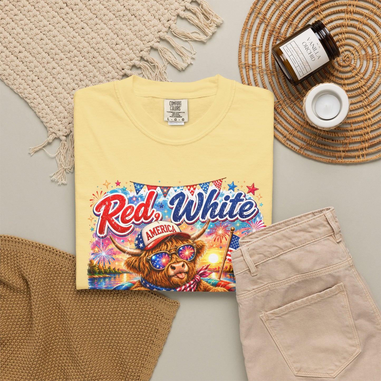 Red, White & Summer Nights T-Shirt — Patriotic Fourth of July Bear Graphic Tee