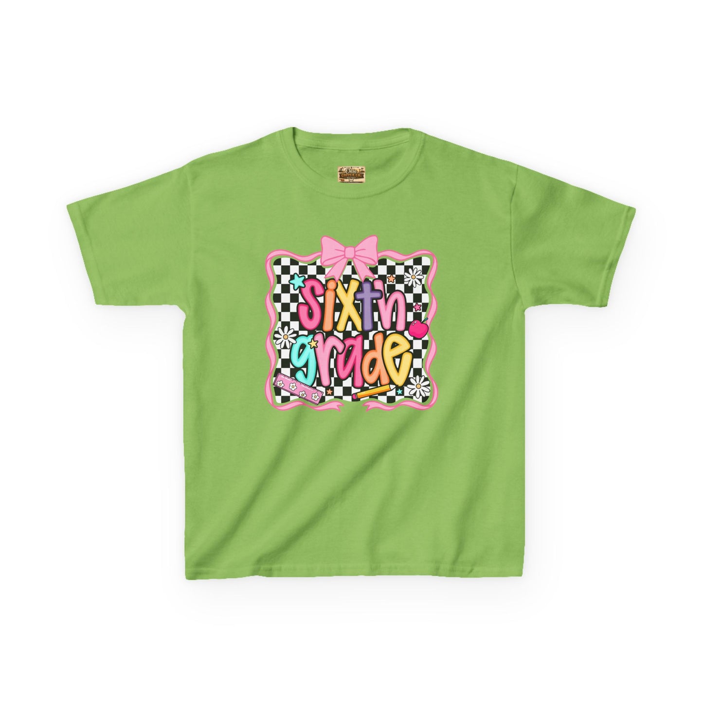 Sixth Grade Kids T‑Shirt - Colorful Checkerboard Back-to-School Tee