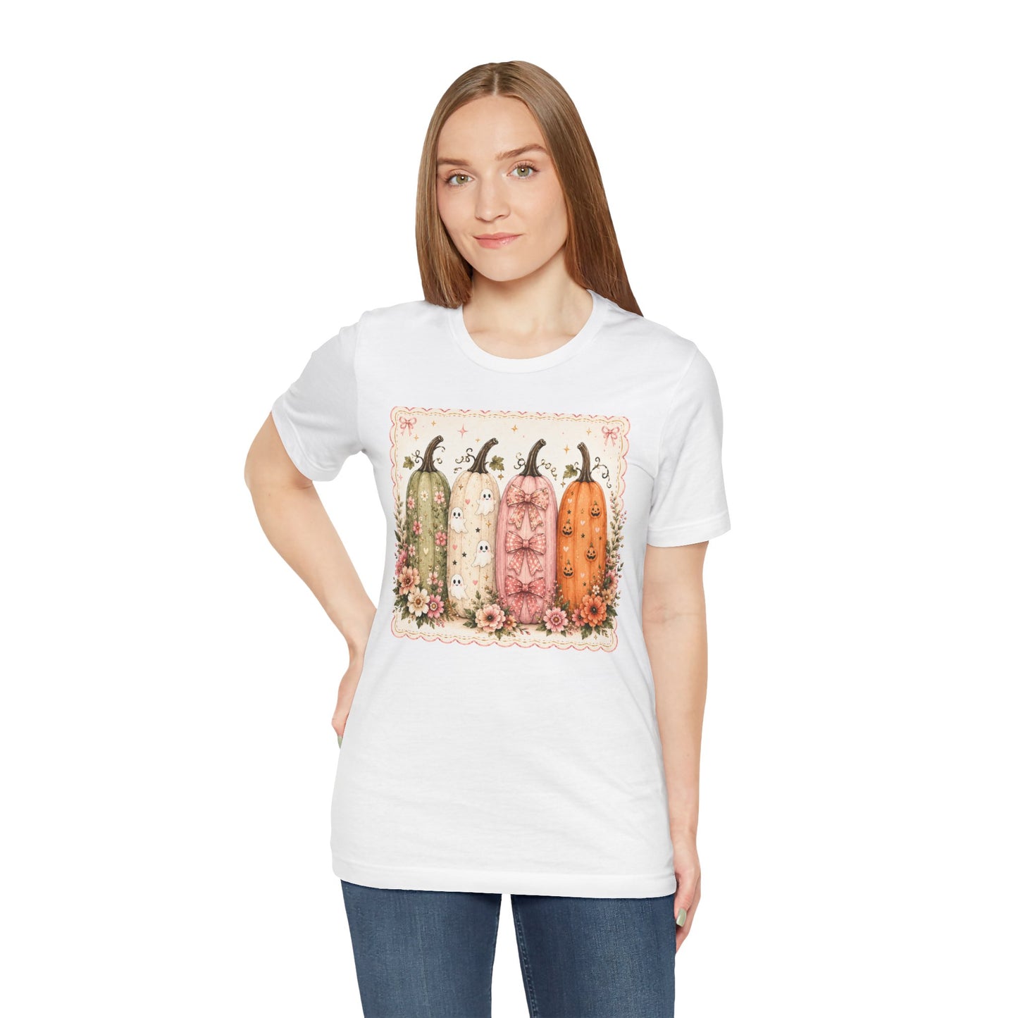 Vintage Floral Pumpkin Tee — Autumn Harvest Graphic T-Shirt