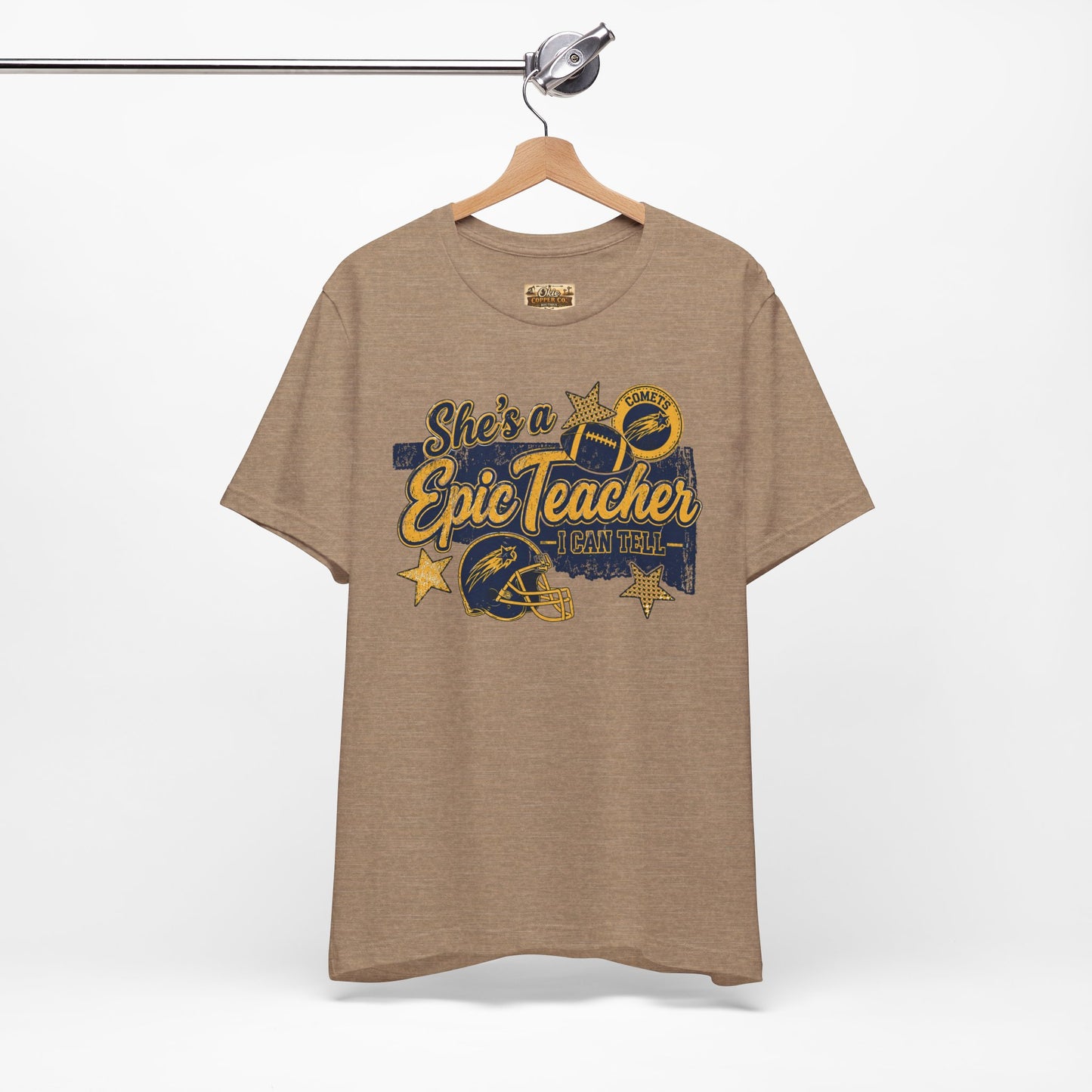 Epic Teacher Football T-Shirt — "She's a Epic Teacher" Coach & School Spirit Tee