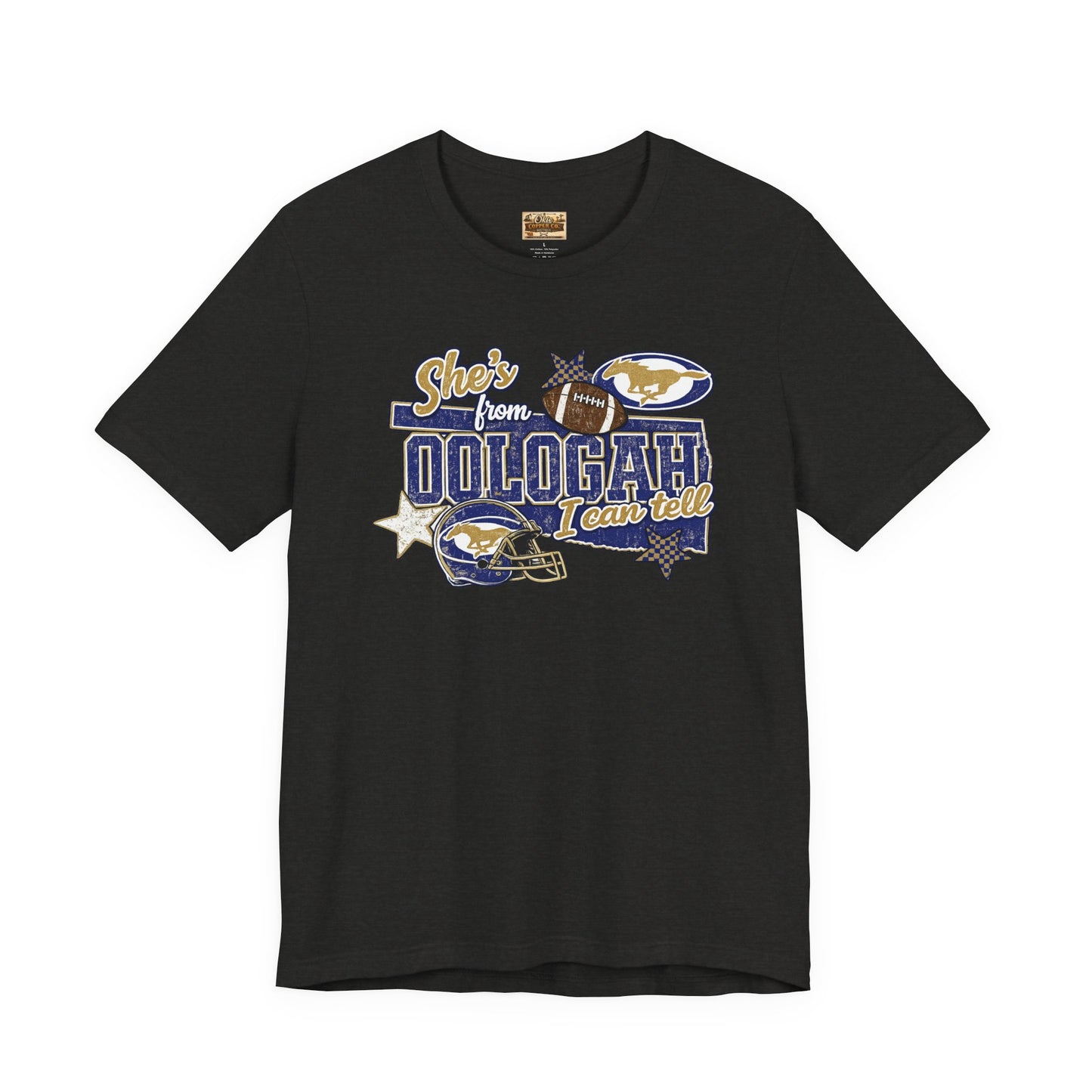 Oologah Team Tee — "Stay from Oologah Teamster" Vintage Football Graphic T-Shirt