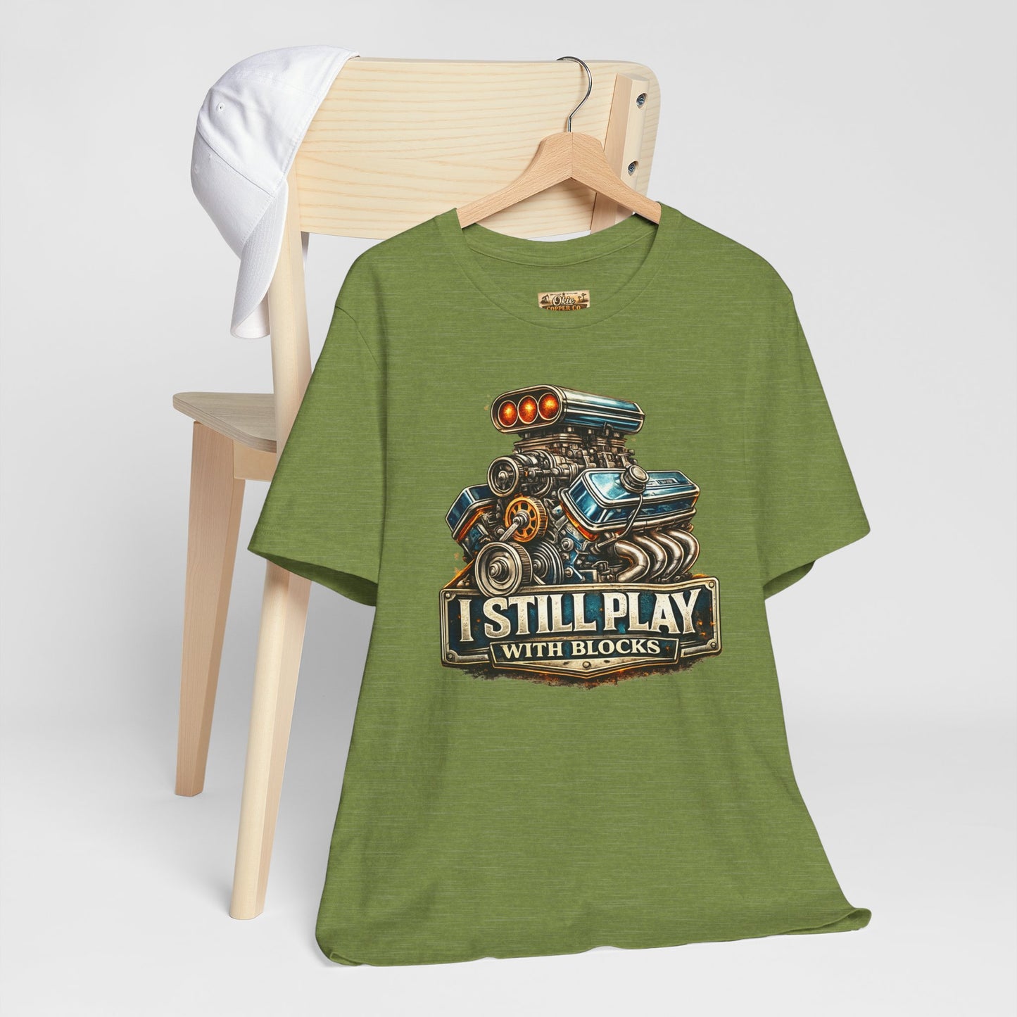 Engine Graphic Tee — "I Still Play With Blocks" Car Lover T-Shirt
