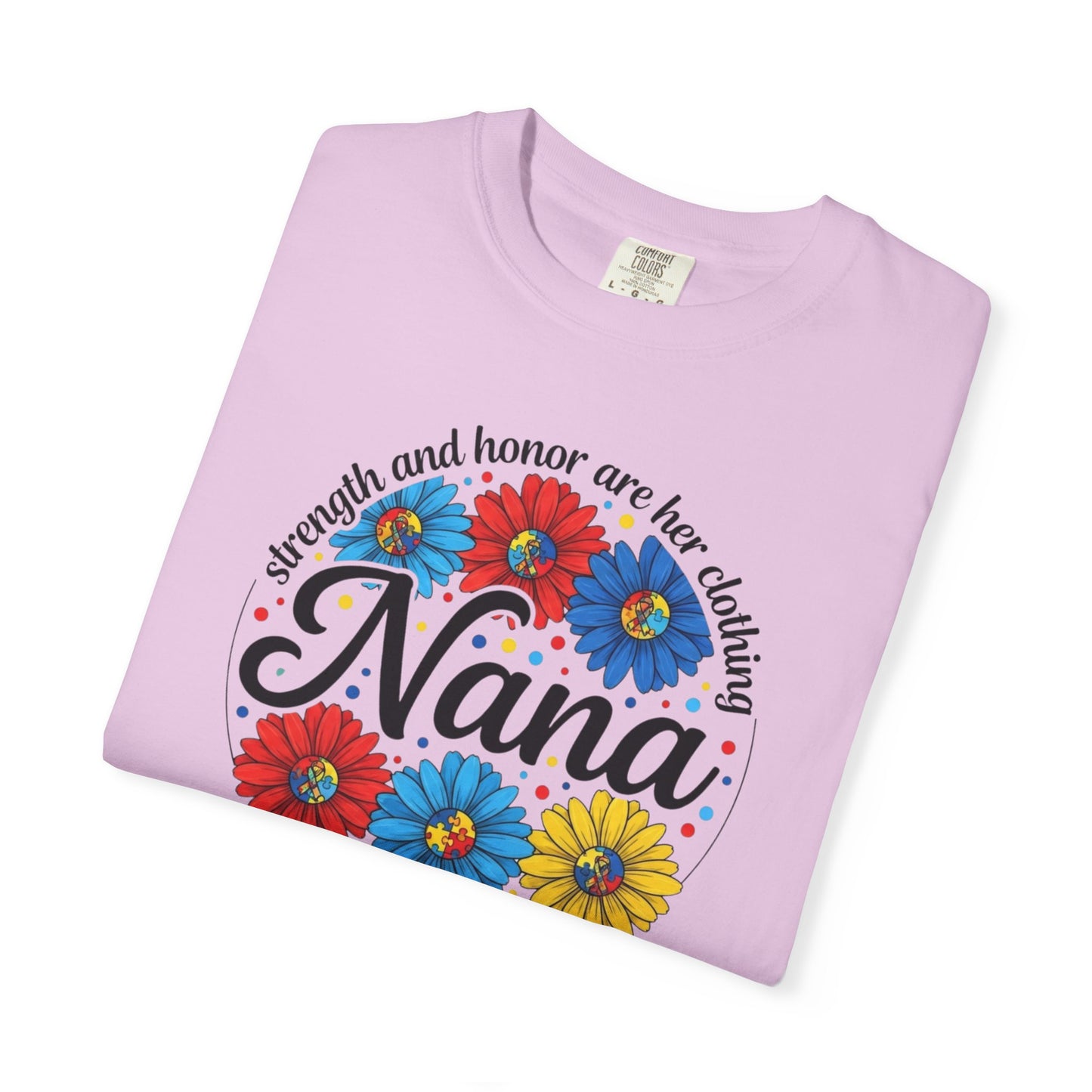 Nana Floral Proverbs T-Shirt — “Strength and Honor” Grandma Gift