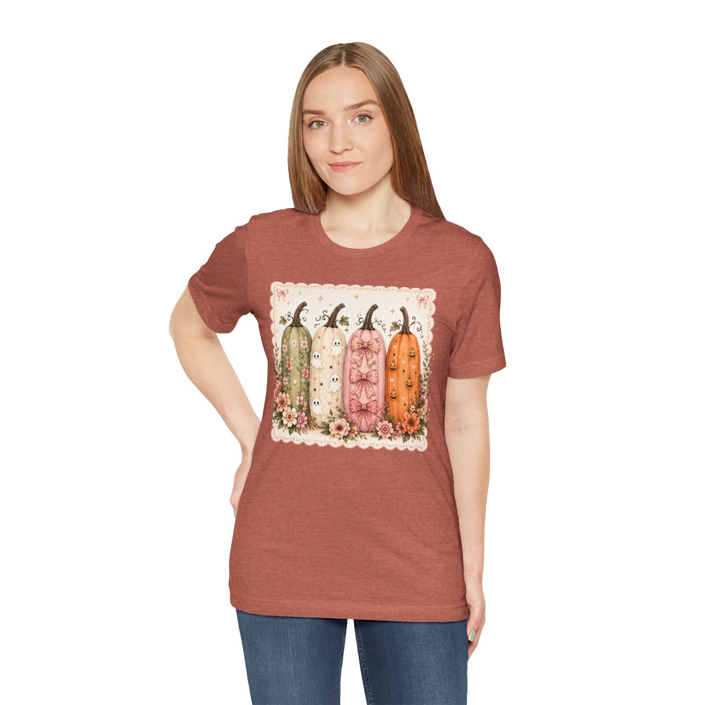 Vintage Floral Pumpkin Tee — Autumn Harvest Graphic T-Shirt