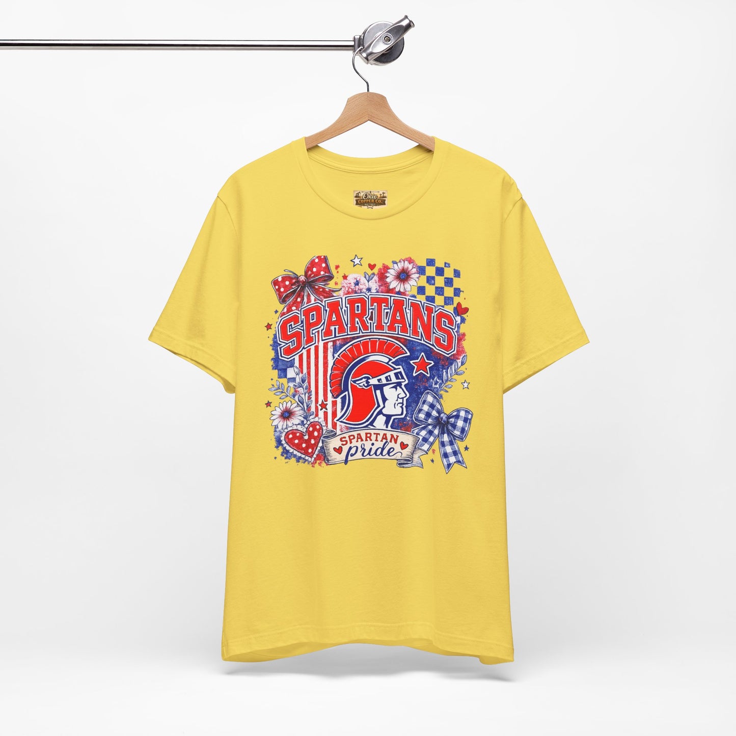 Spartans Pride Graphic Tee — Red, White & Blue School Spirit T-Shirt