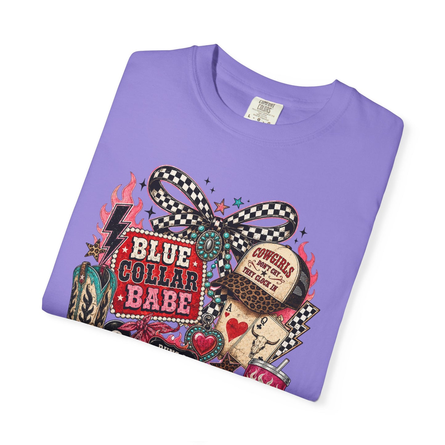Blue Collar Babe T-Shirt — Retro Cowgirl Graphic Tee