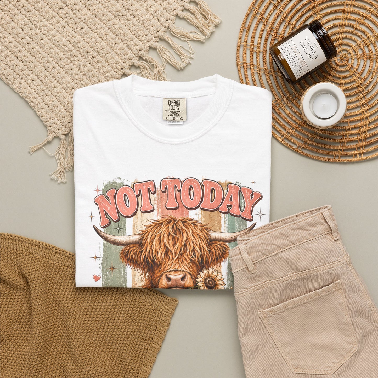 Not Today Heifer T-Shirt — Funny Highland Cow Graphic Tee