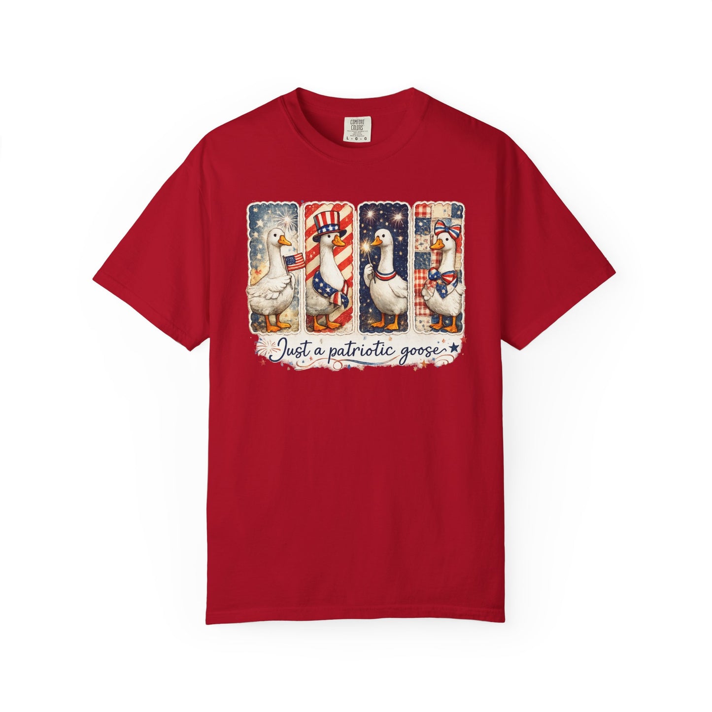 Patriotic Goose T-Shirt — "Just a patriotic goose" Americana Tee
