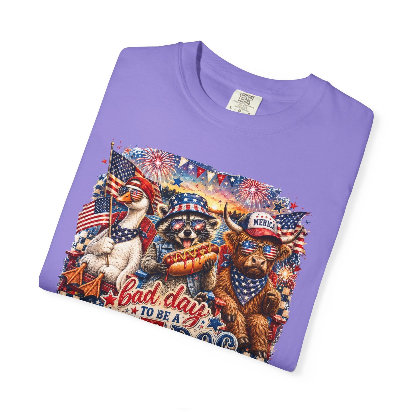 Patriotic 'Born to Be a Hot Dog' Graphic T-Shirt