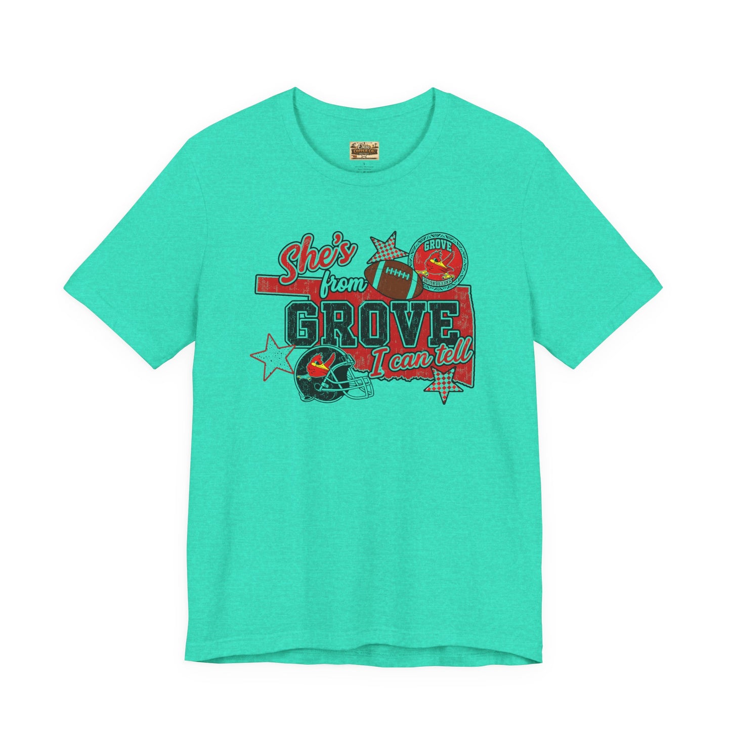 She's From Grove I Can Tell T-Shirt — Grove Football Fan Tee