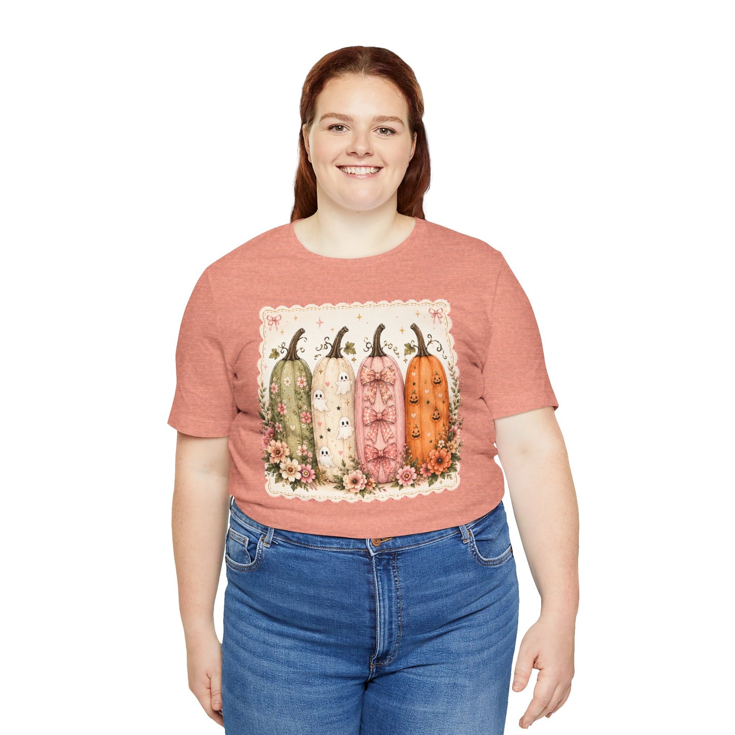 Vintage Floral Pumpkin Tee — Autumn Harvest Graphic T-Shirt