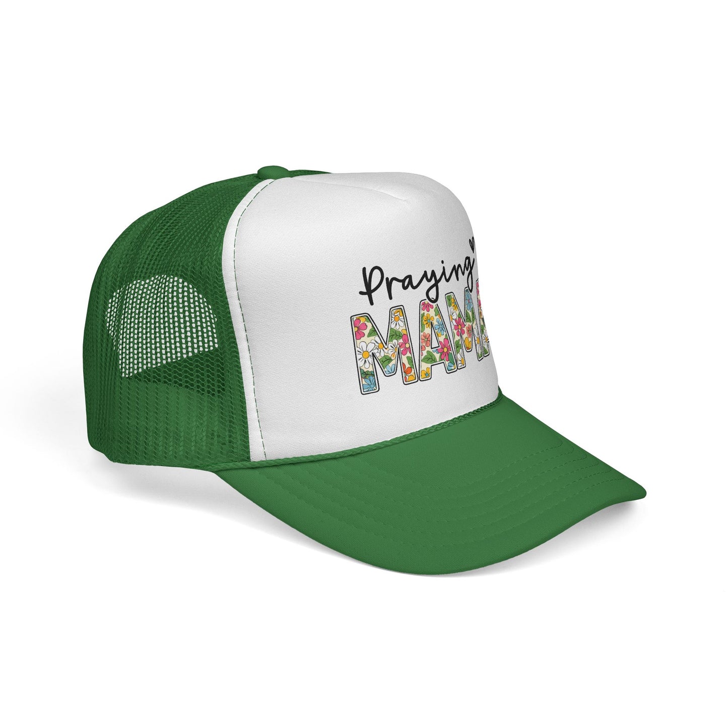Praying Mama Trucker Hat — Floral ‘Praying Mama’ Mesh Cap for Moms