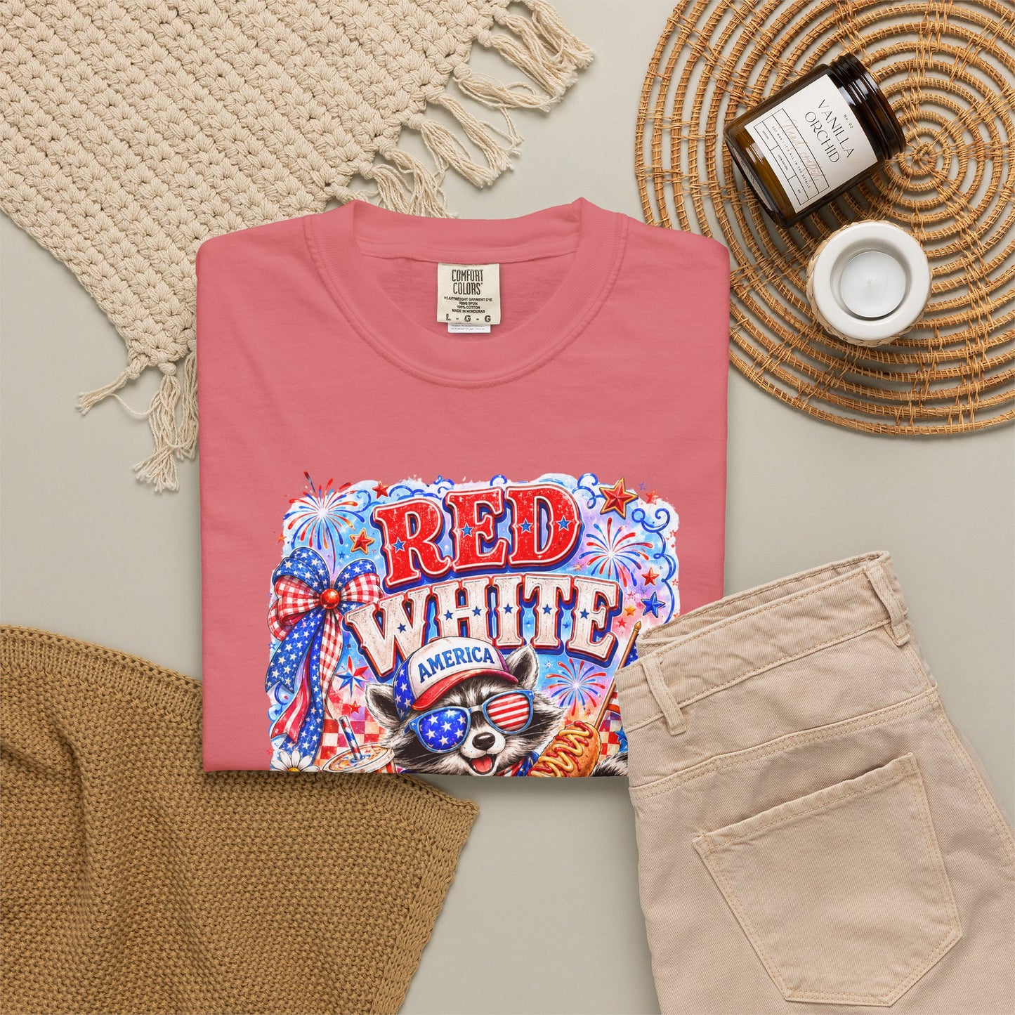 Patriotic "Red White Feral" Graphic T-Shirt