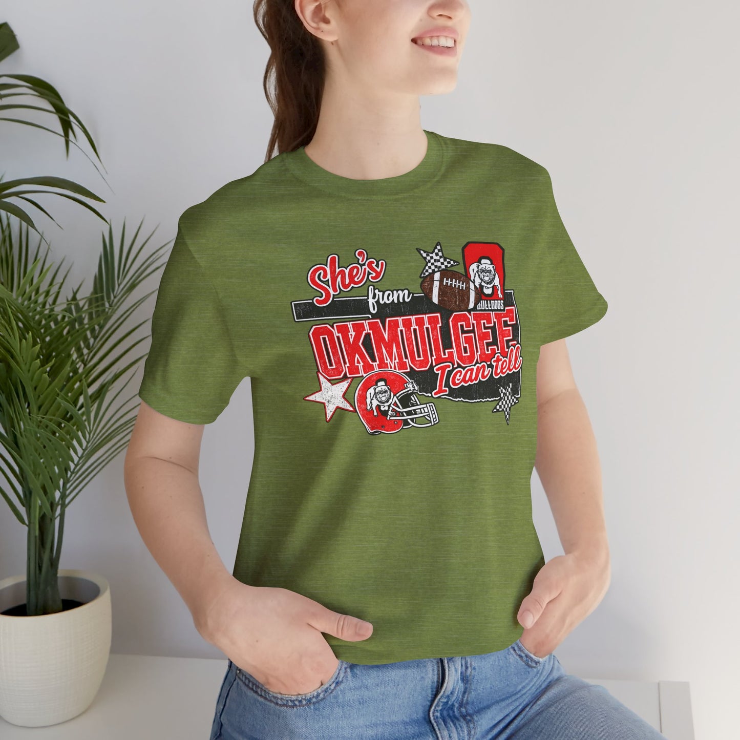 Okmulgee Cardinals Football Tee — She’s From Okmulgee Design
