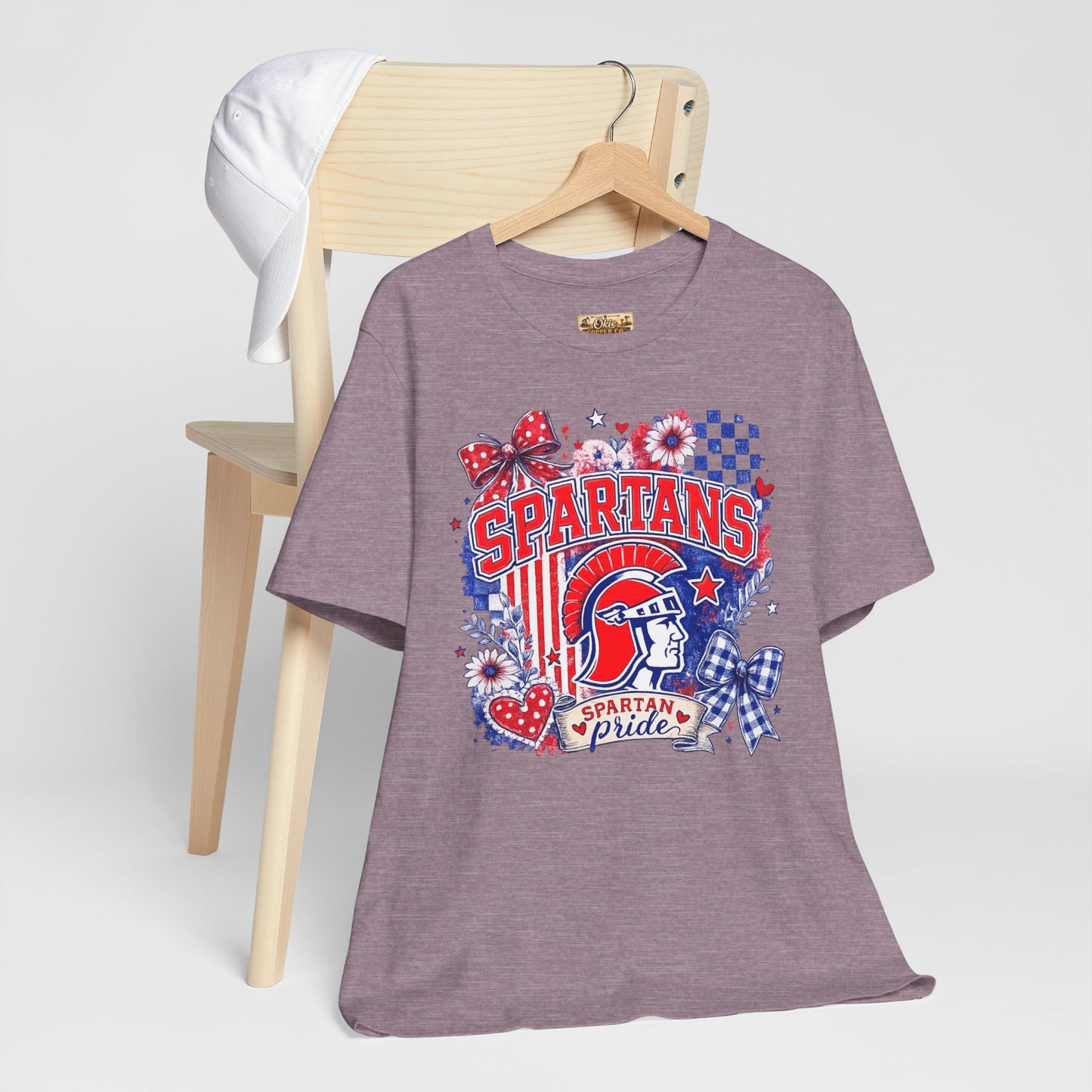 Spartans Pride Graphic Tee — Red, White & Blue School Spirit T-Shirt