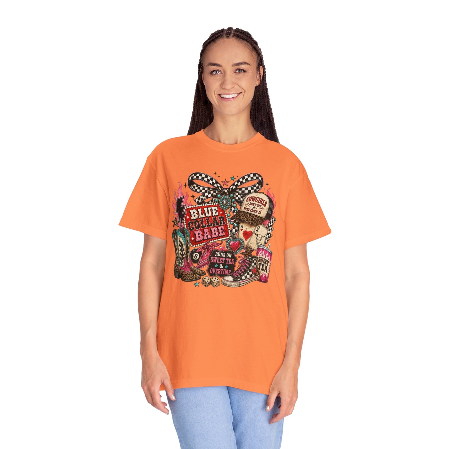 Blue Collar Babe T-Shirt — Retro Cowgirl Graphic Tee