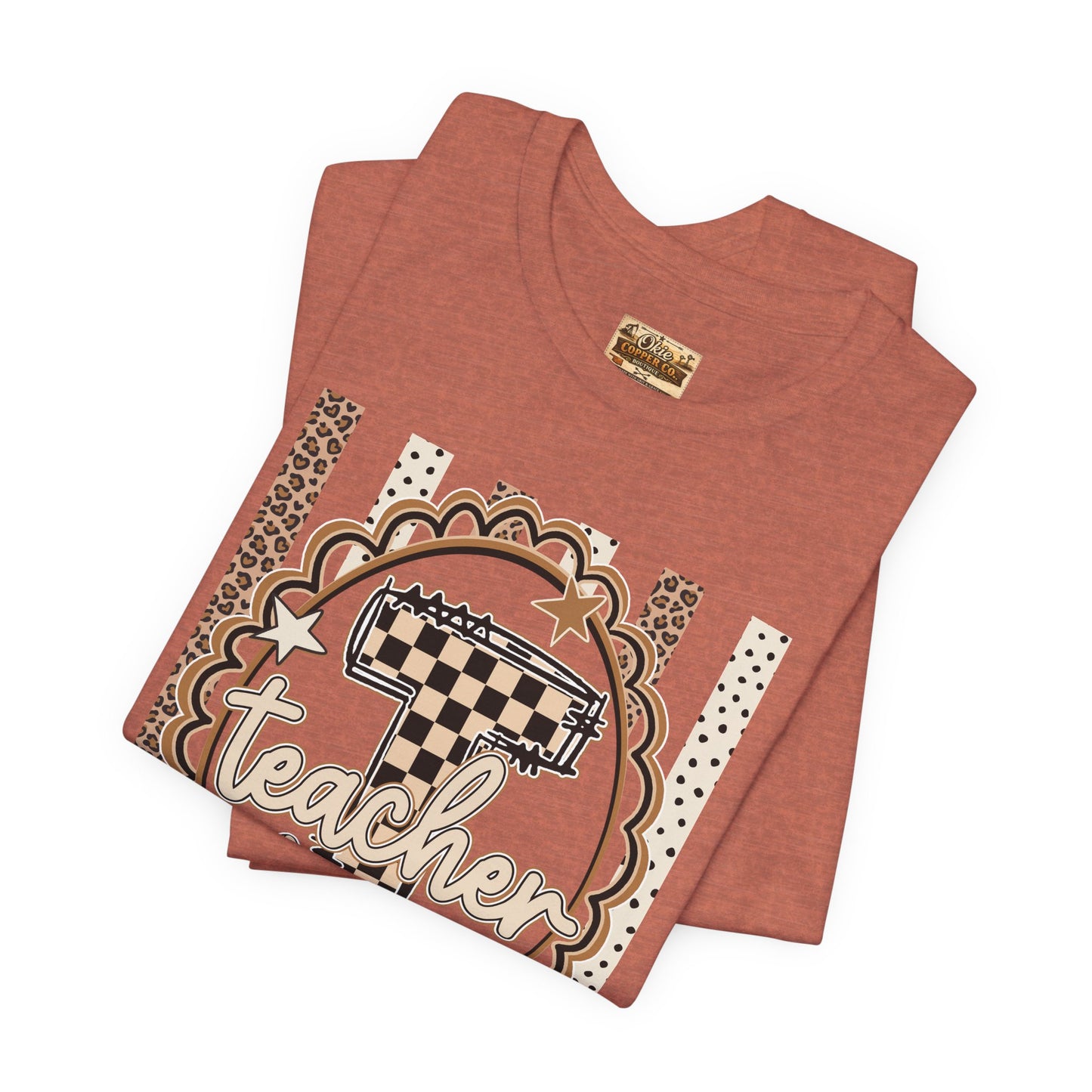 Teacher Monogram Tee — Number 1 Checkered Design