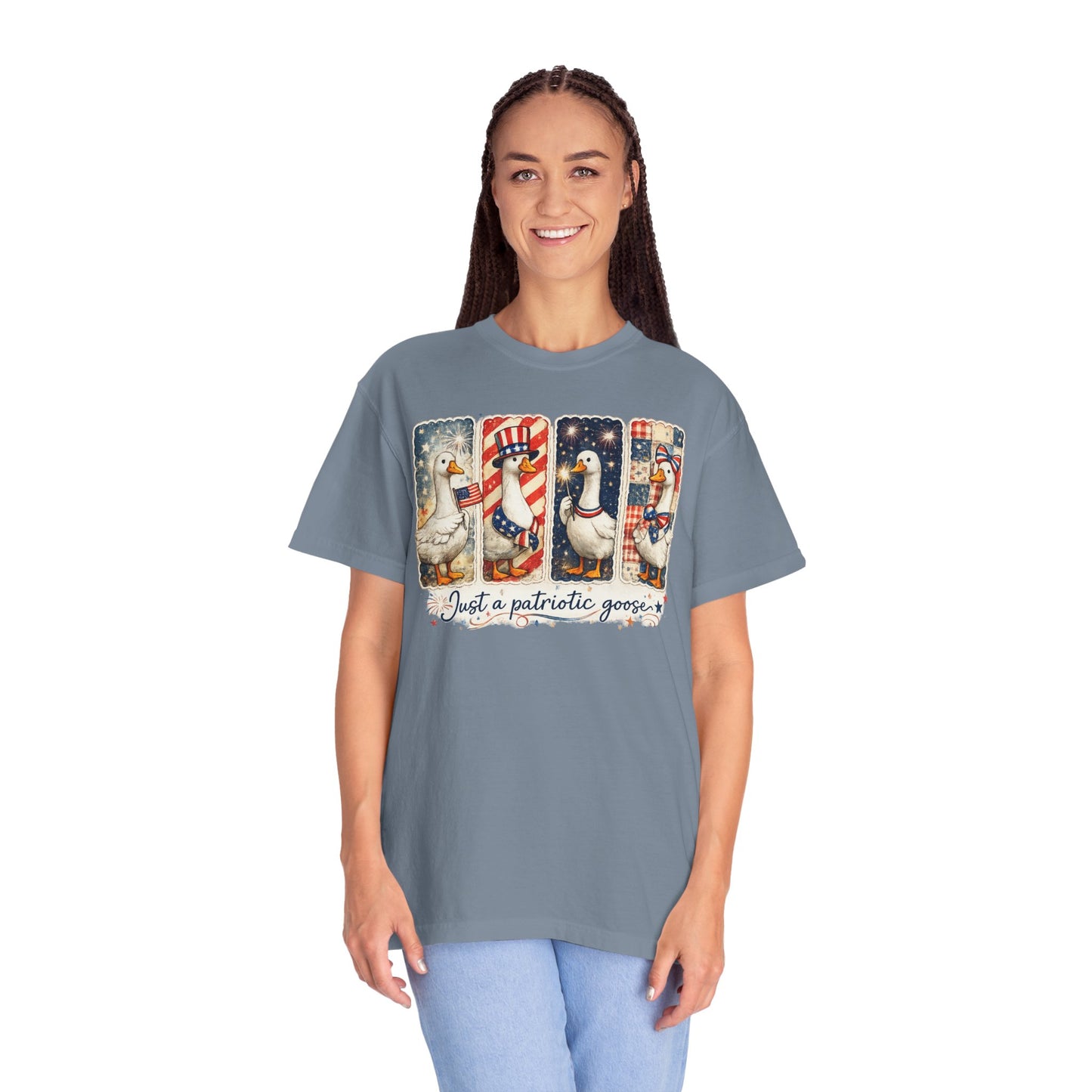 Patriotic Goose T-Shirt — "Just a patriotic goose" Americana Tee