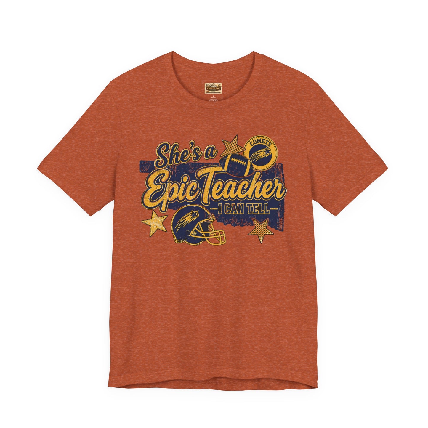 Epic Teacher Football T-Shirt — "She's a Epic Teacher" Coach & School Spirit Tee