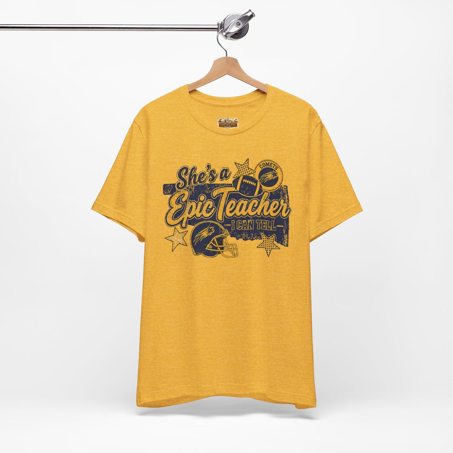 Epic Teacher Football T-Shirt — "She's a Epic Teacher" Coach & School Spirit Tee