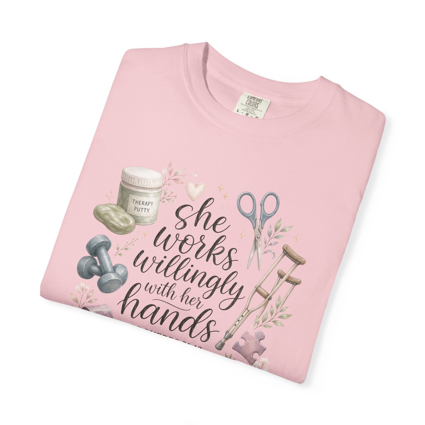 She Works Willingly With Her Hands T-Shirt — Christian Crafting Tee