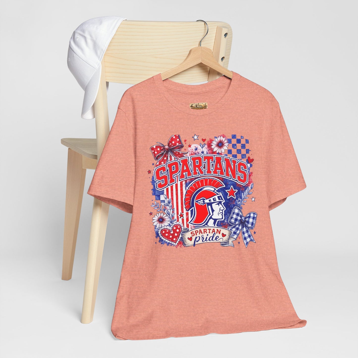 Spartans Pride Graphic Tee — Red, White & Blue School Spirit T-Shirt