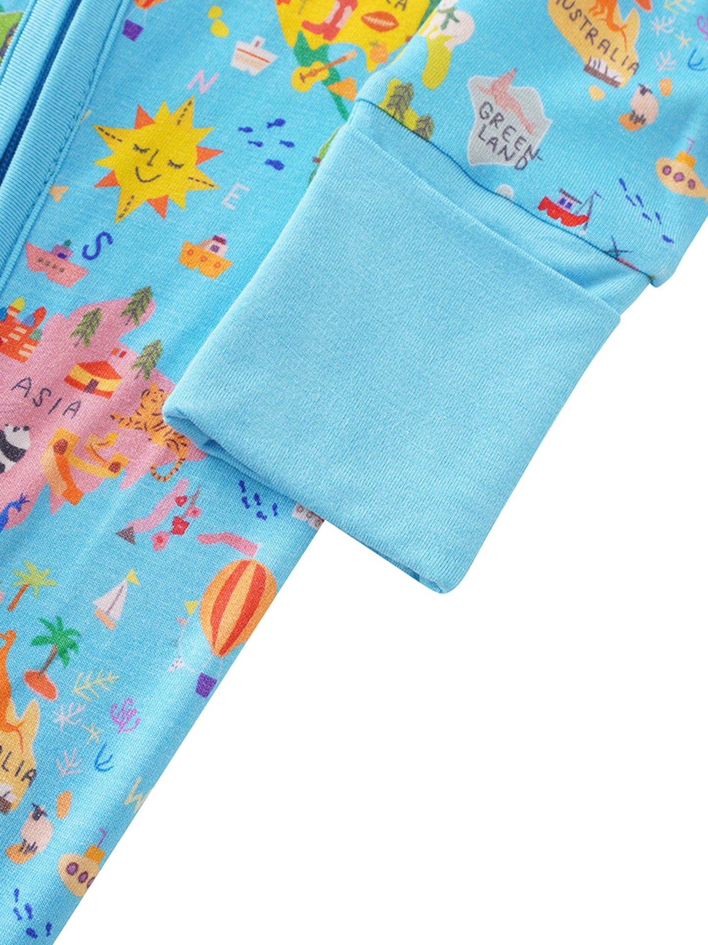 World Map Bamboo Baby Convertible Zippy Romper