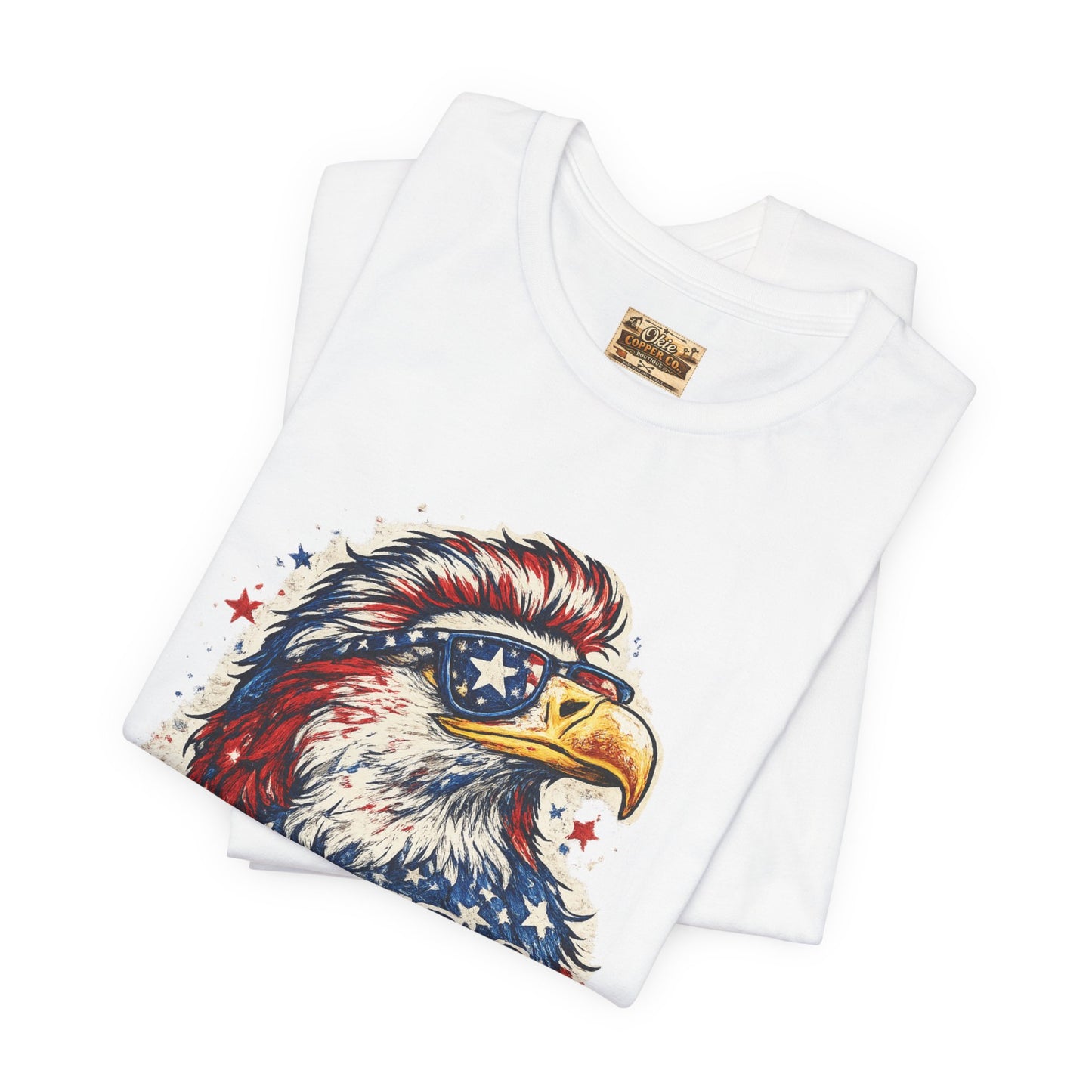 Patriotic Eagle Tee — "WTF Is A Kilometer?" Funny 4th of July Shirt