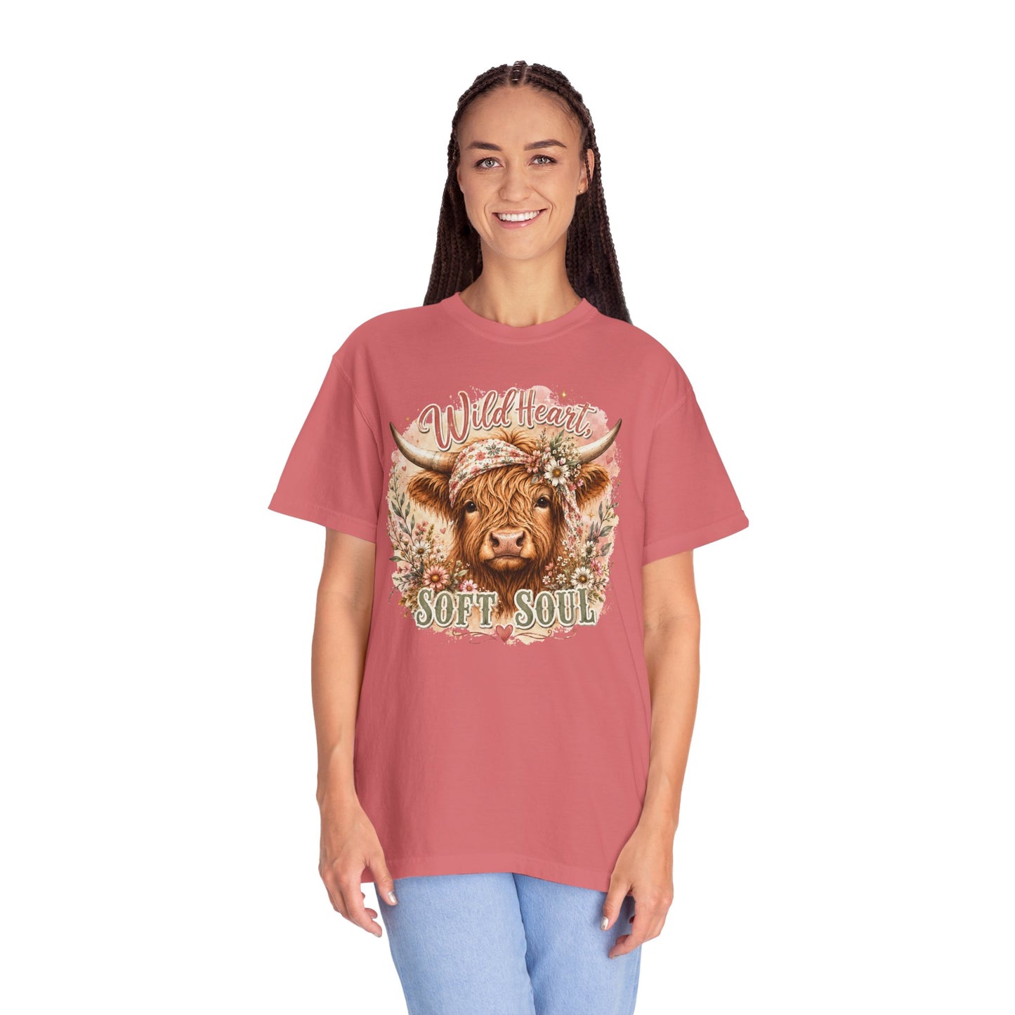 T-Shirt — “Wild Heart, Soft Soul” Highland Cow Graphic Tee