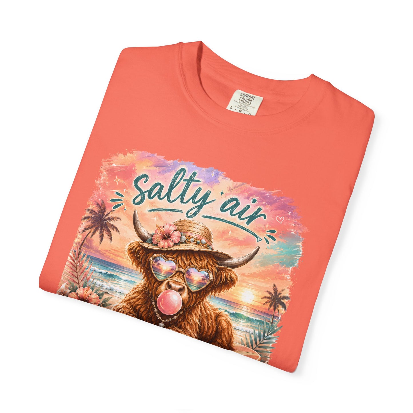 Salty Air "Don't Care" Beach Cow Graphic T-Shirt